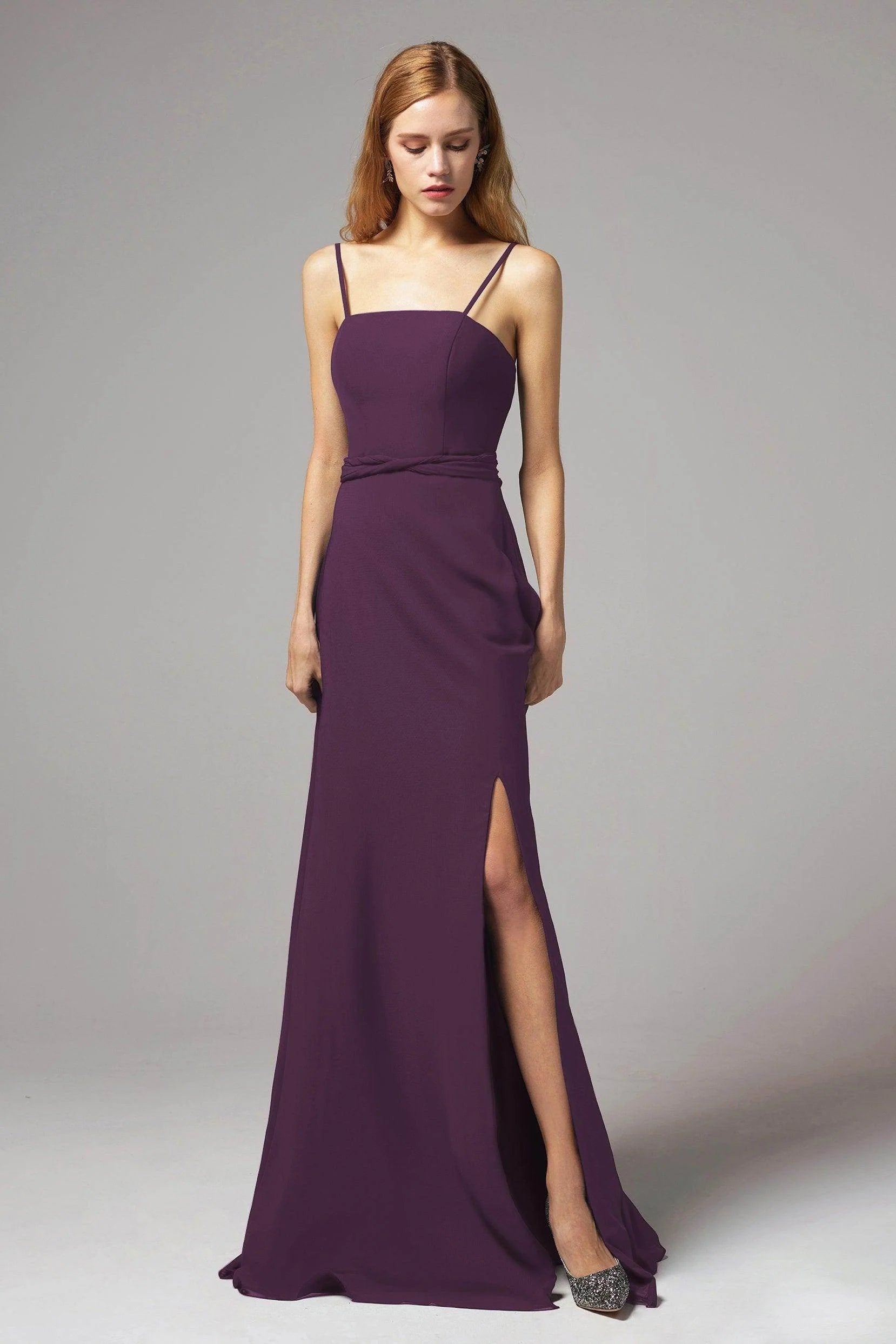 A-Line Floor Length Chiffon Bridesmaid Dress CB0414