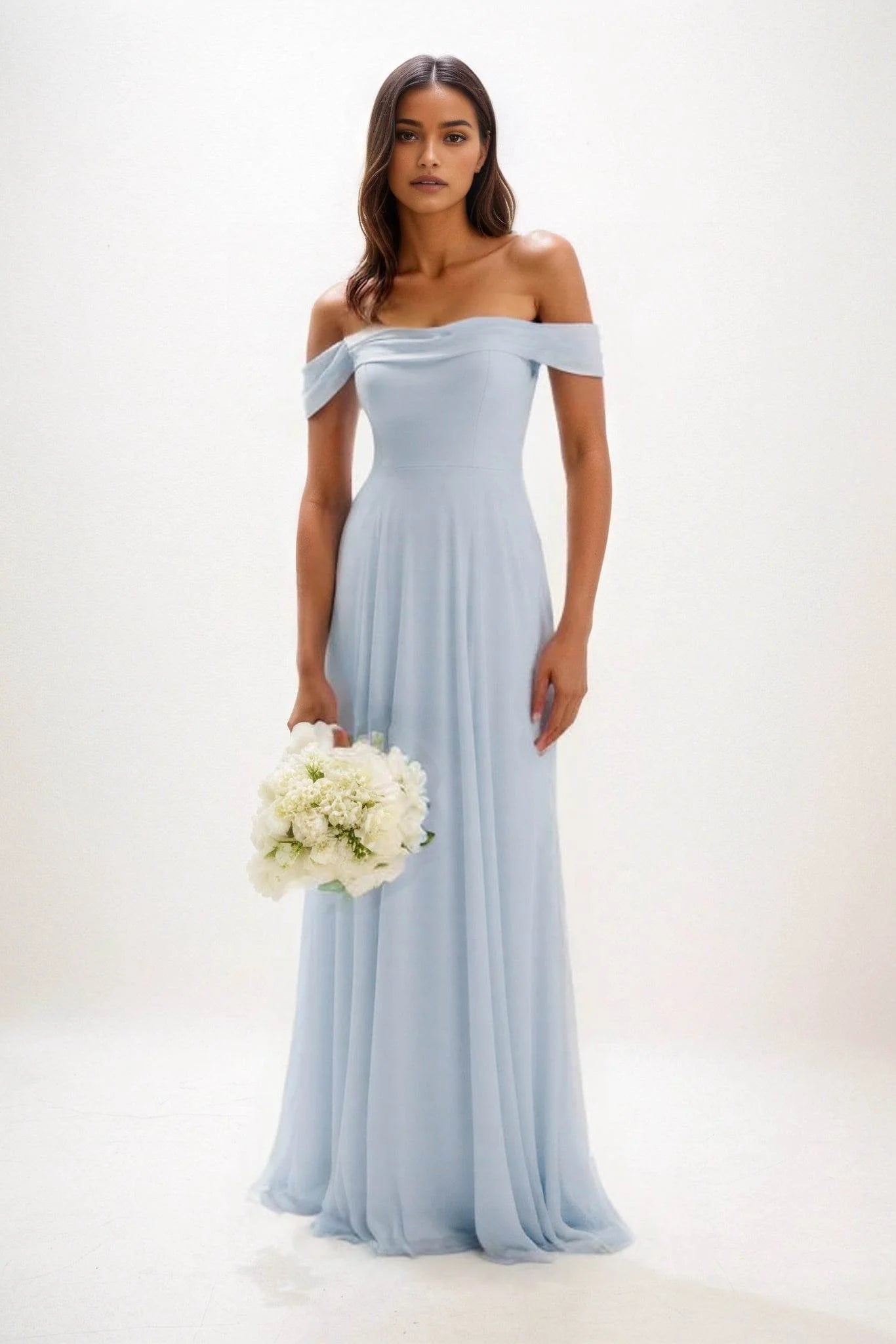 A-Line Maxi Chiffon Bridesmaid Dress CB0857