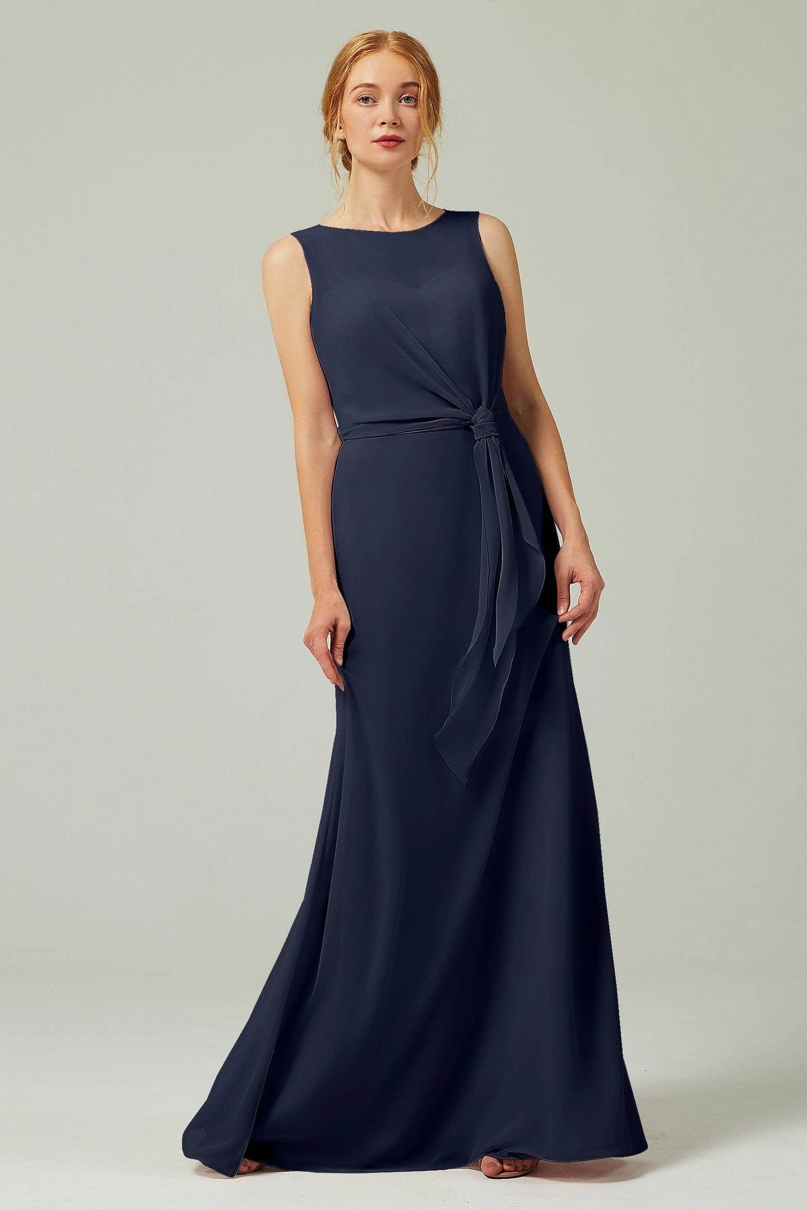 A-Line Floor Length Chiffon Bridesmaid Dress CB0317