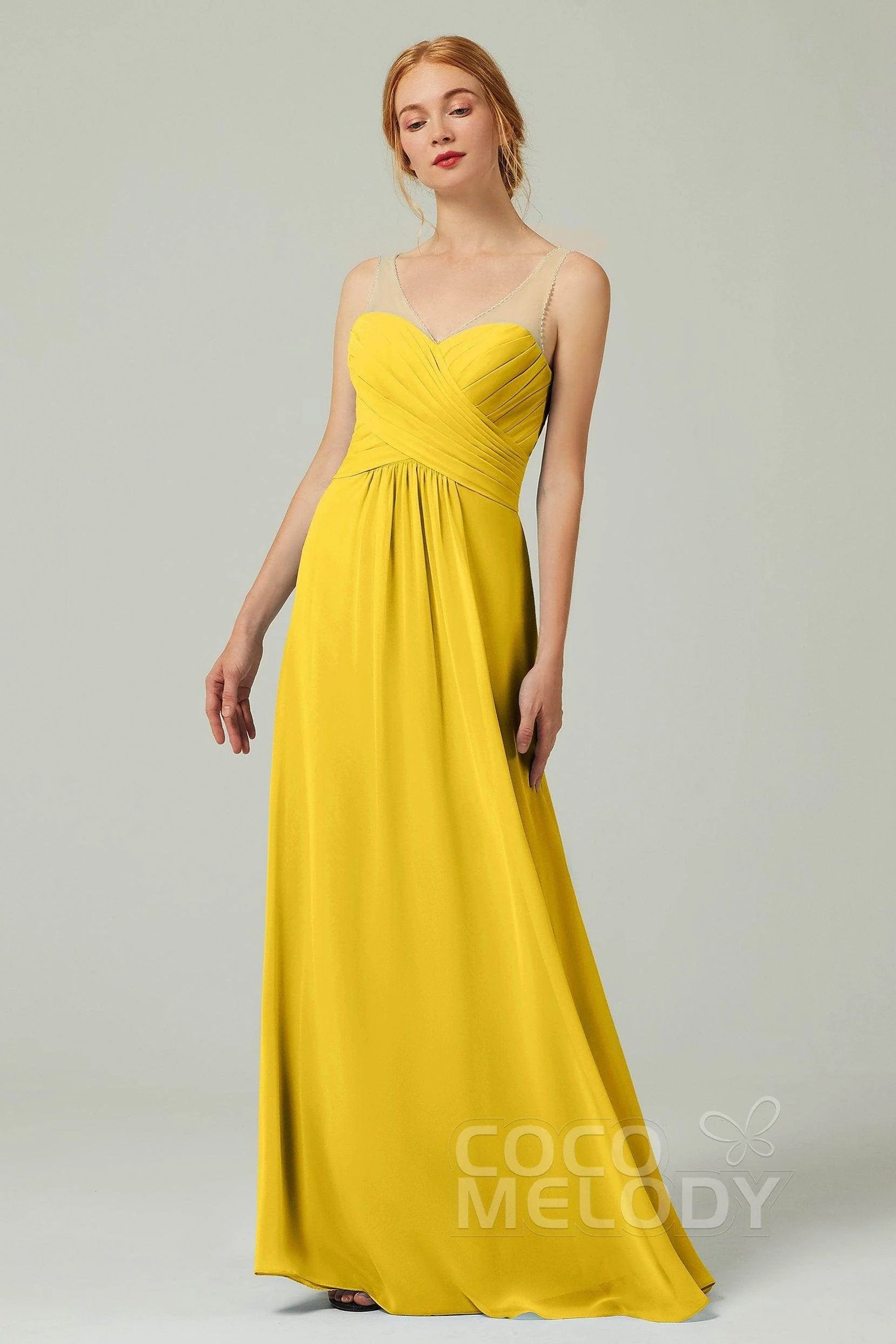 A-Line Floor Length Chiffon Bridesmaid Dress CB0331
