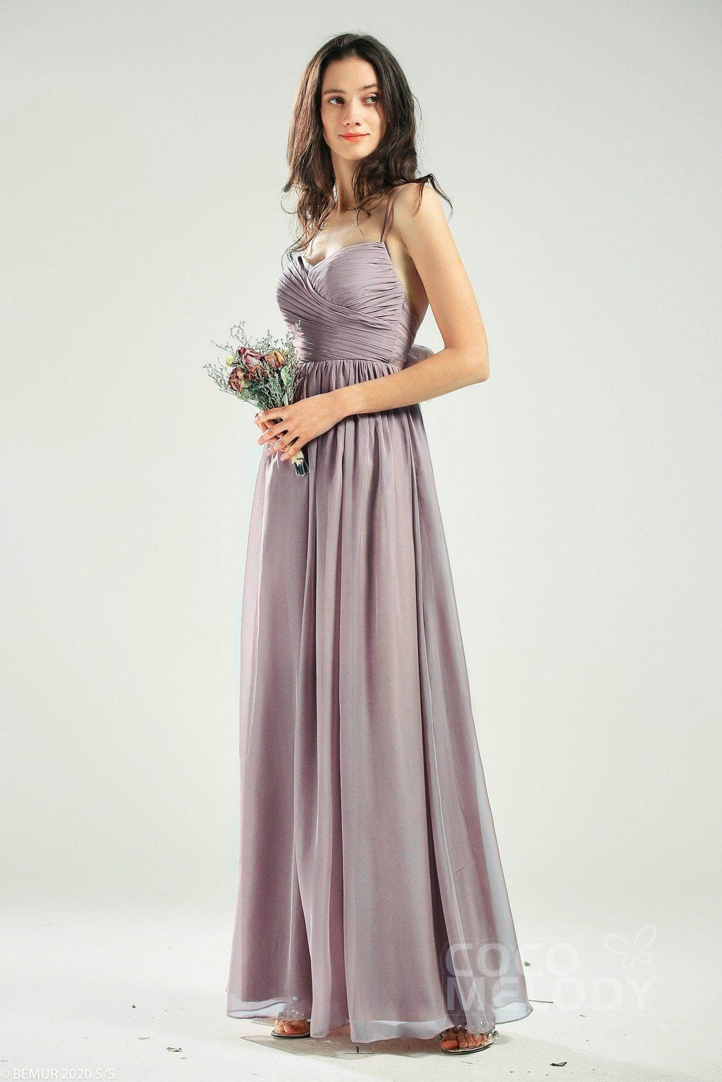A-Line Floor Length Organza Bridesmaid Dress CB0641