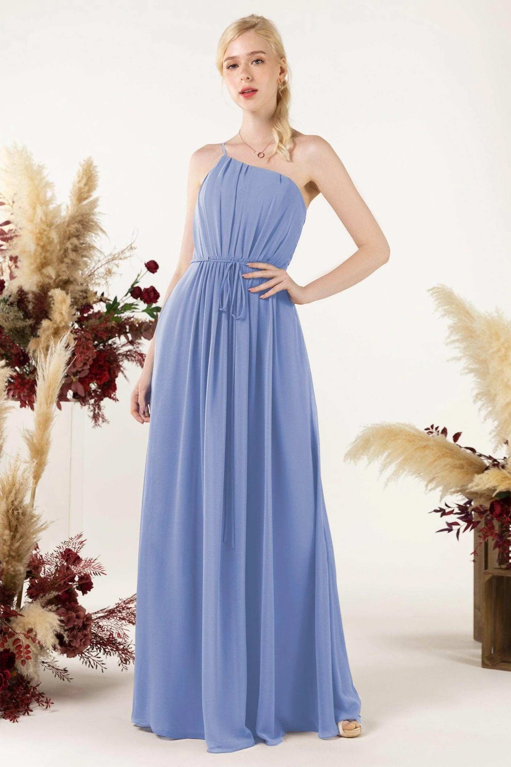 A-Line Floor Length Chiffon Bridesmaid Dress CB0462