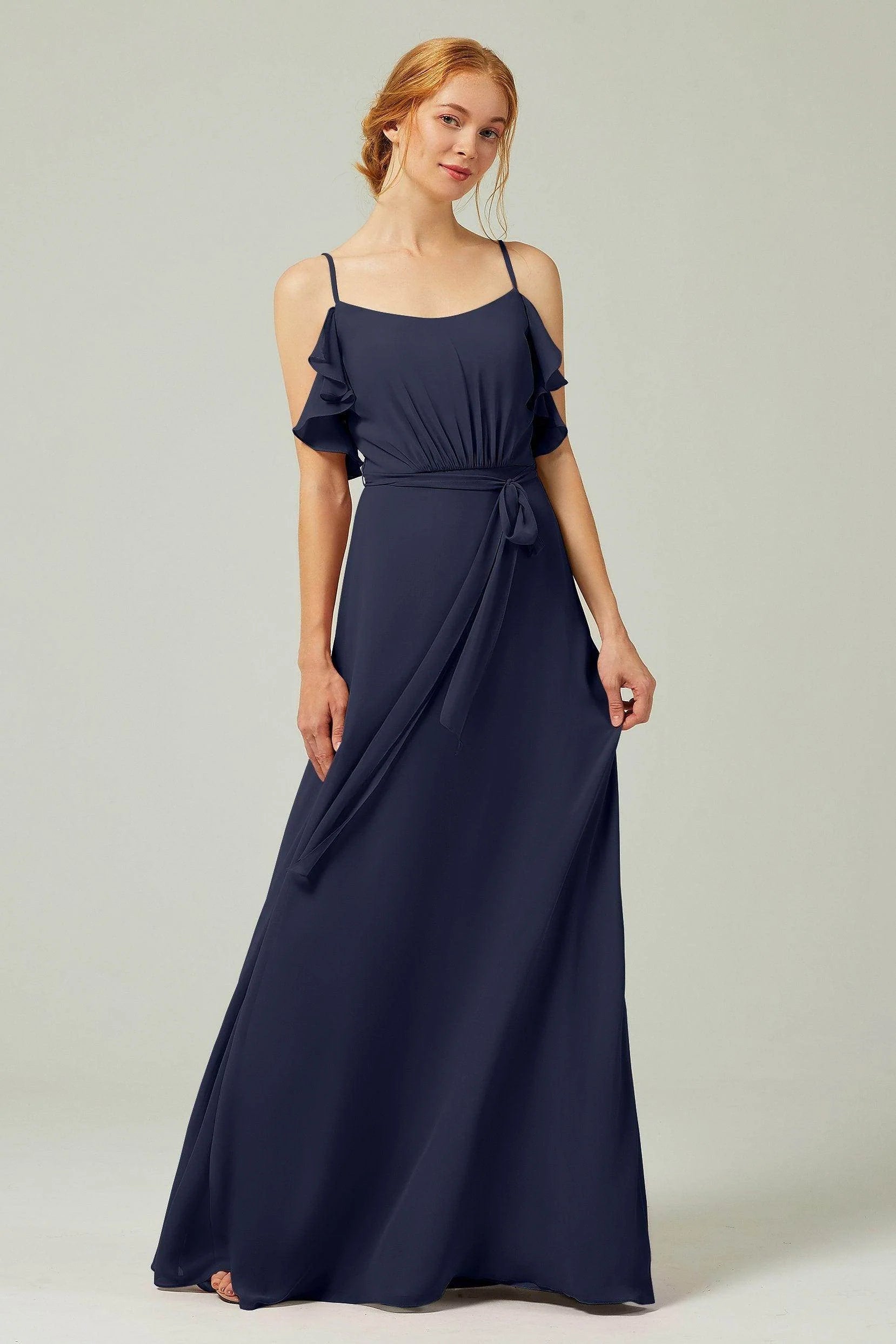 A-Line Floor Length Chiffon Bridesmaid Dress CB0299