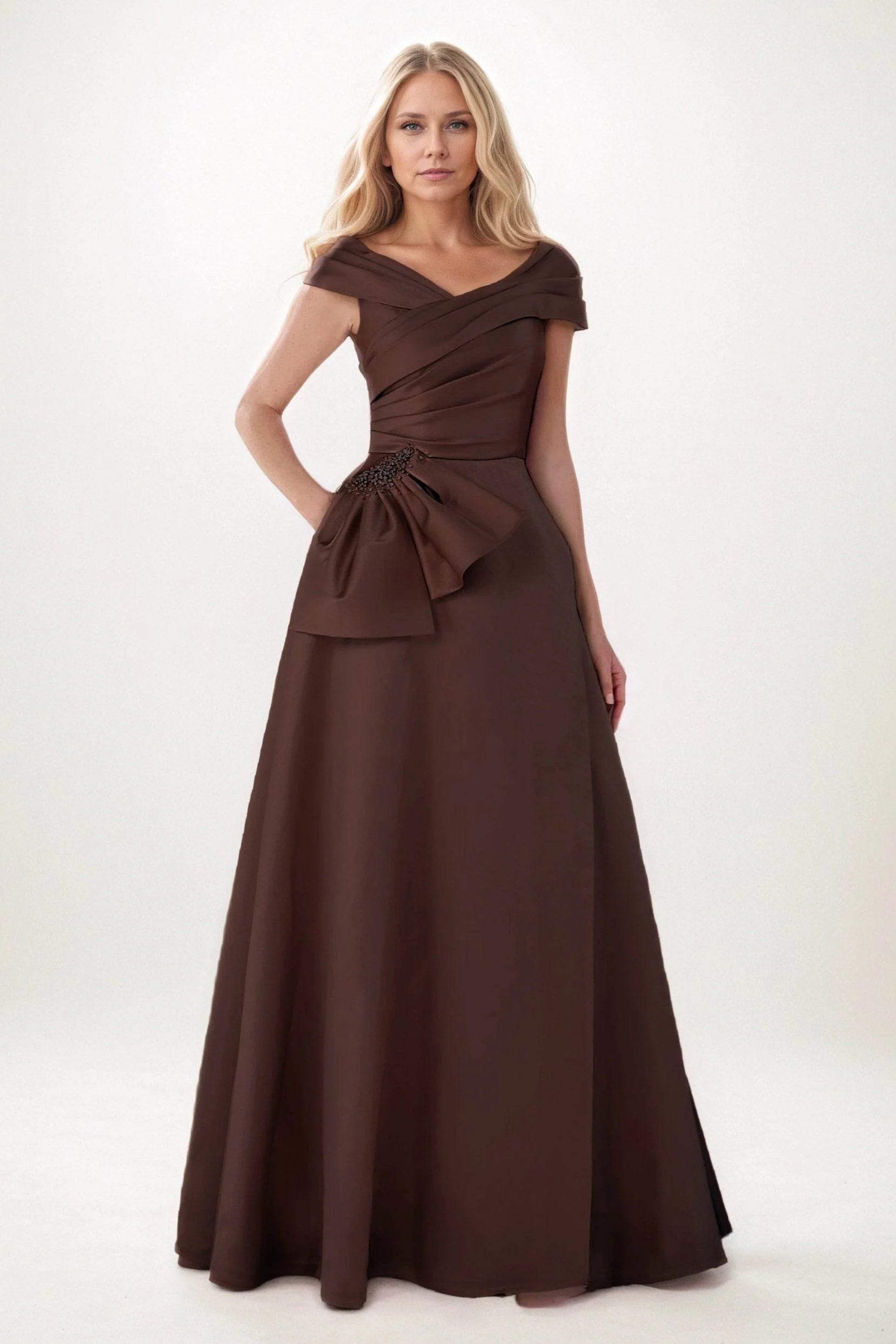 A-Line Maxi Satin Mother of the Bride Dresses CM0403
