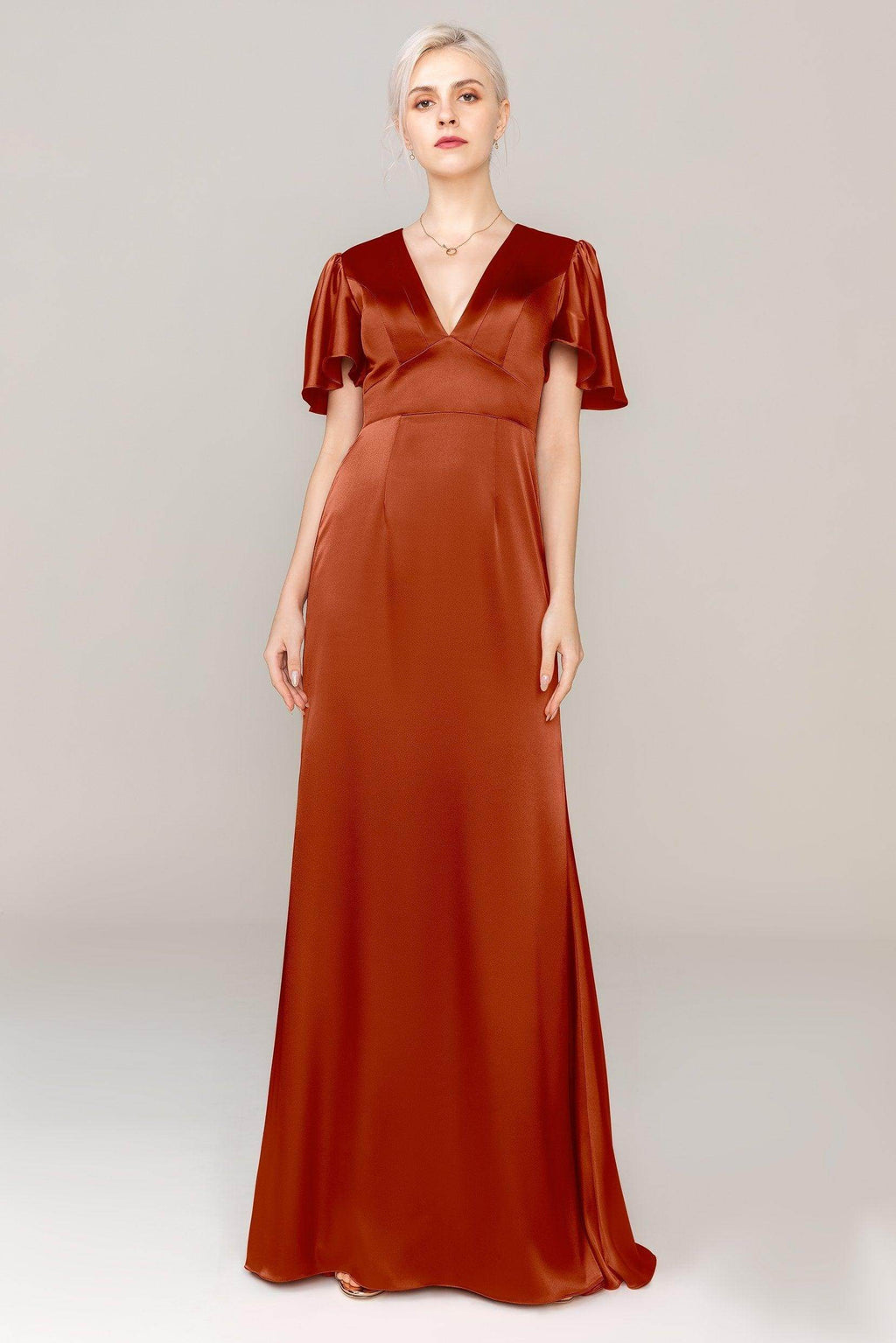 Sheath Sweep Train Luxe Satin Dress CS0312