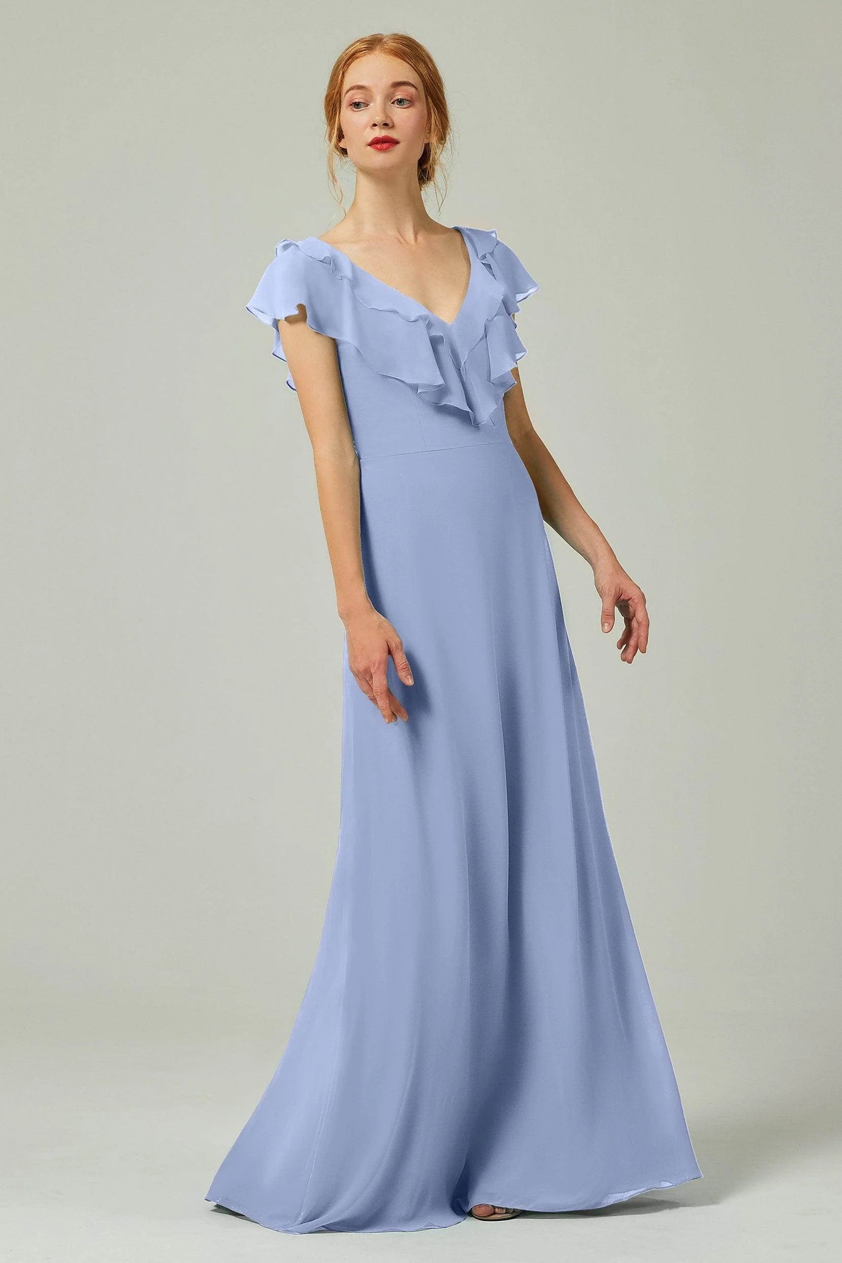 A-Line Floor Length Chiffon Bridesmaid Dress CB0323