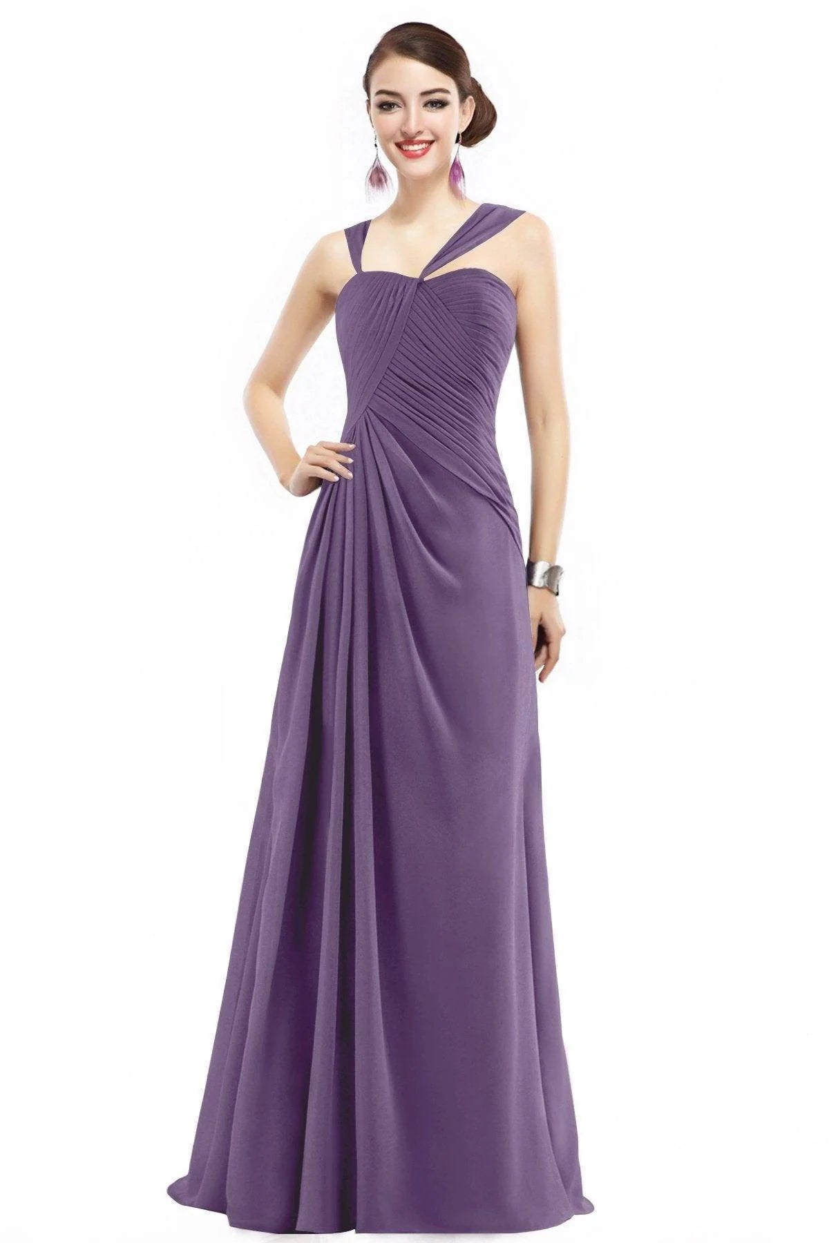 Sheath Floor Length Chiffon Bridesmaid Dress COZF1401F