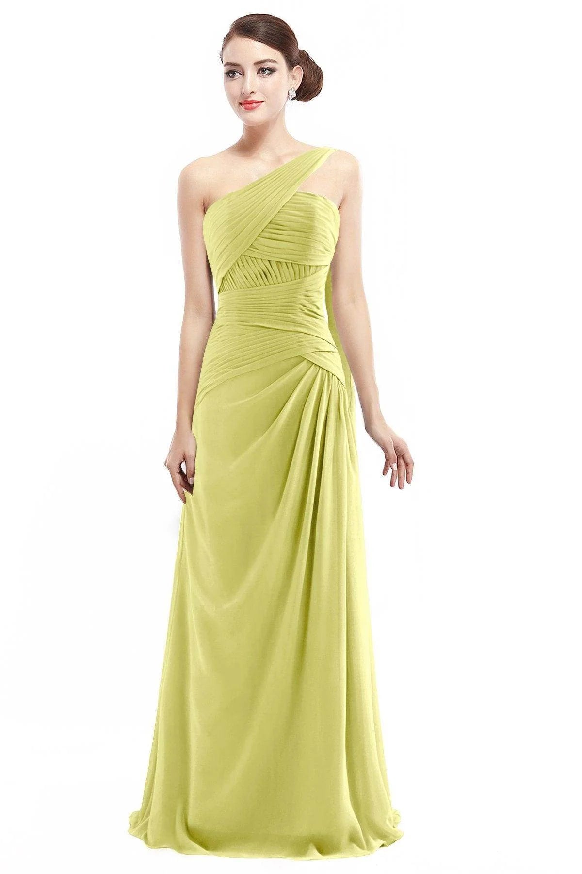 Sheath Floor Length Chiffon Bridesmaid Dress COZF14021