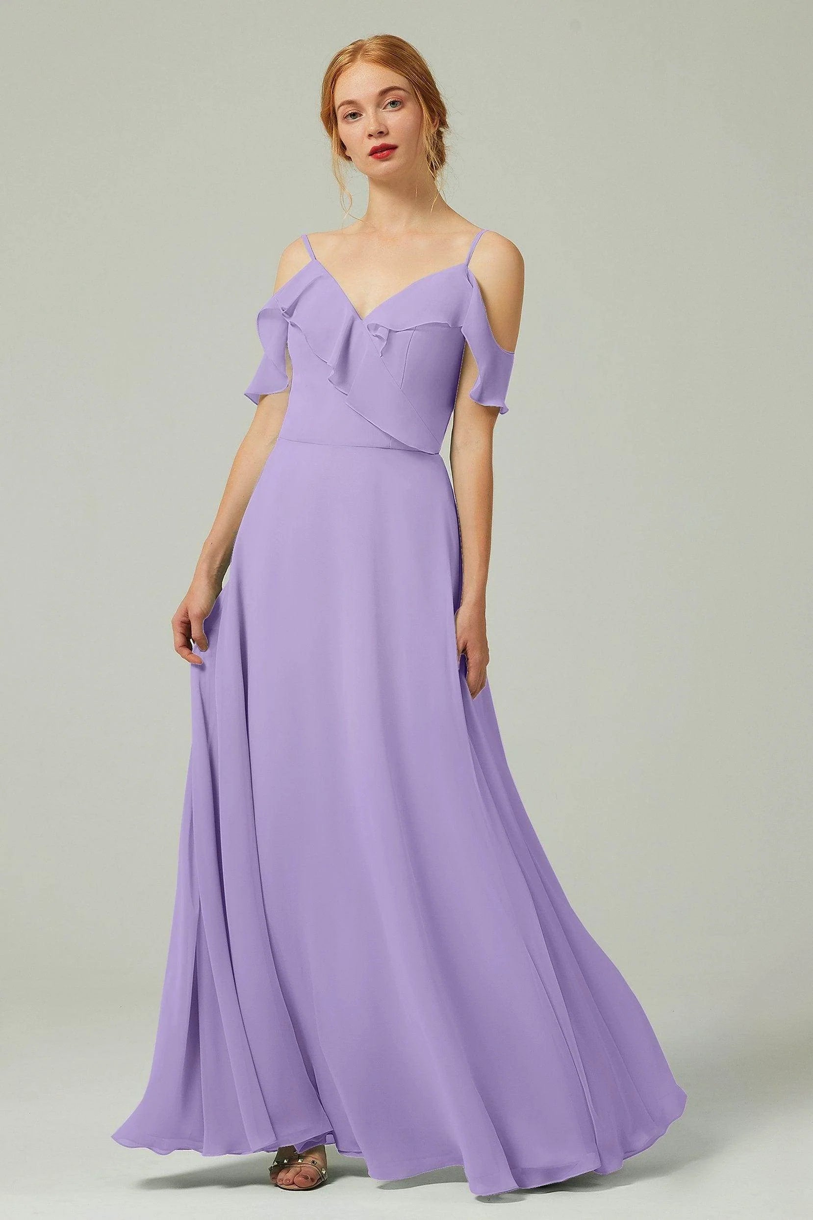 A-Line Floor Length Chiffon Bridesmaid Dress CB0326