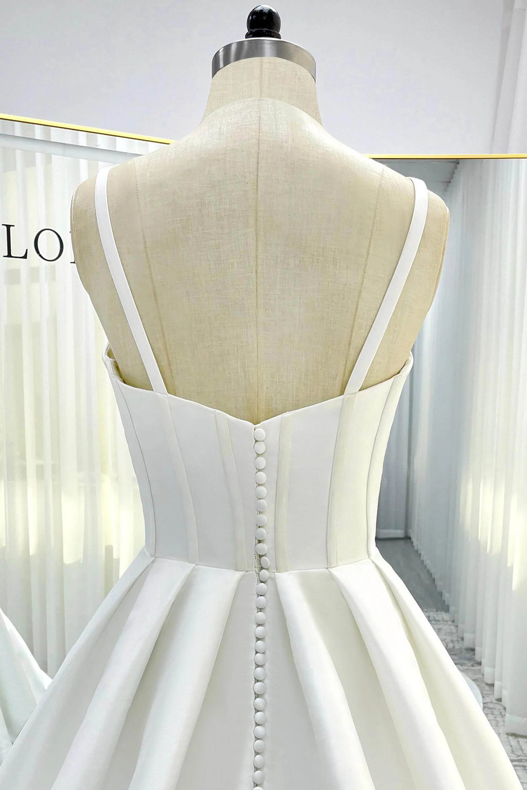 A-Line Court Train Mikado Wedding Dress CW3534
