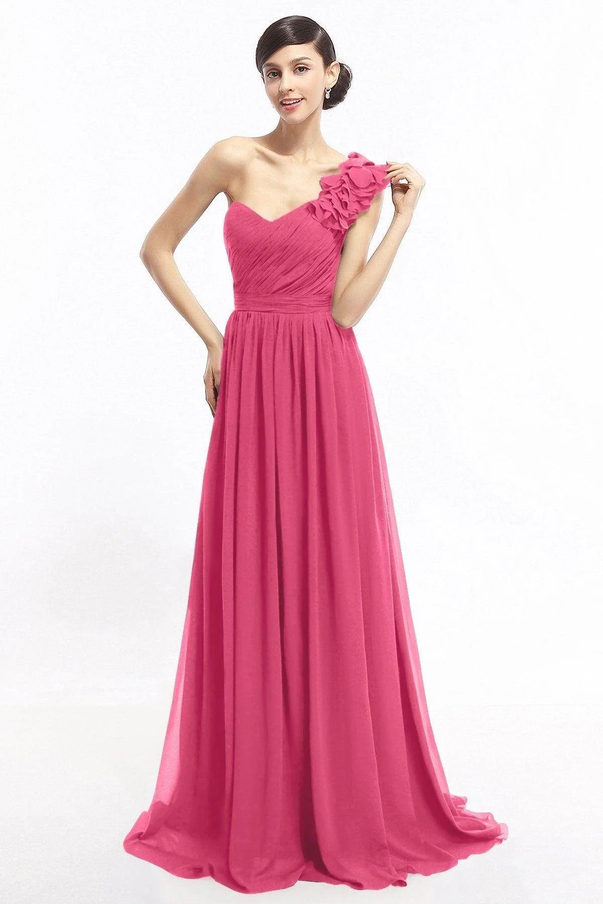 Sheath Sweep-Brush Train Chiffon Evening Dresses COLT14007