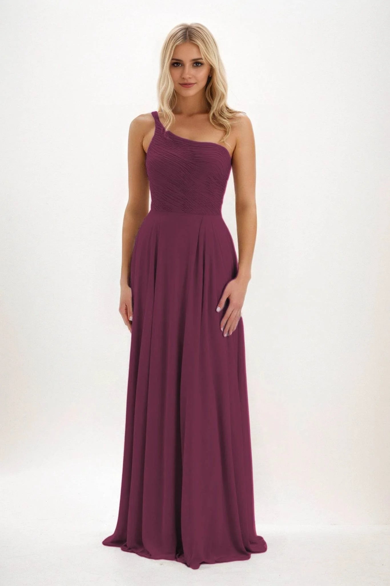 A-Line Maxi Chiffon Bridesmaid Dress CB0858