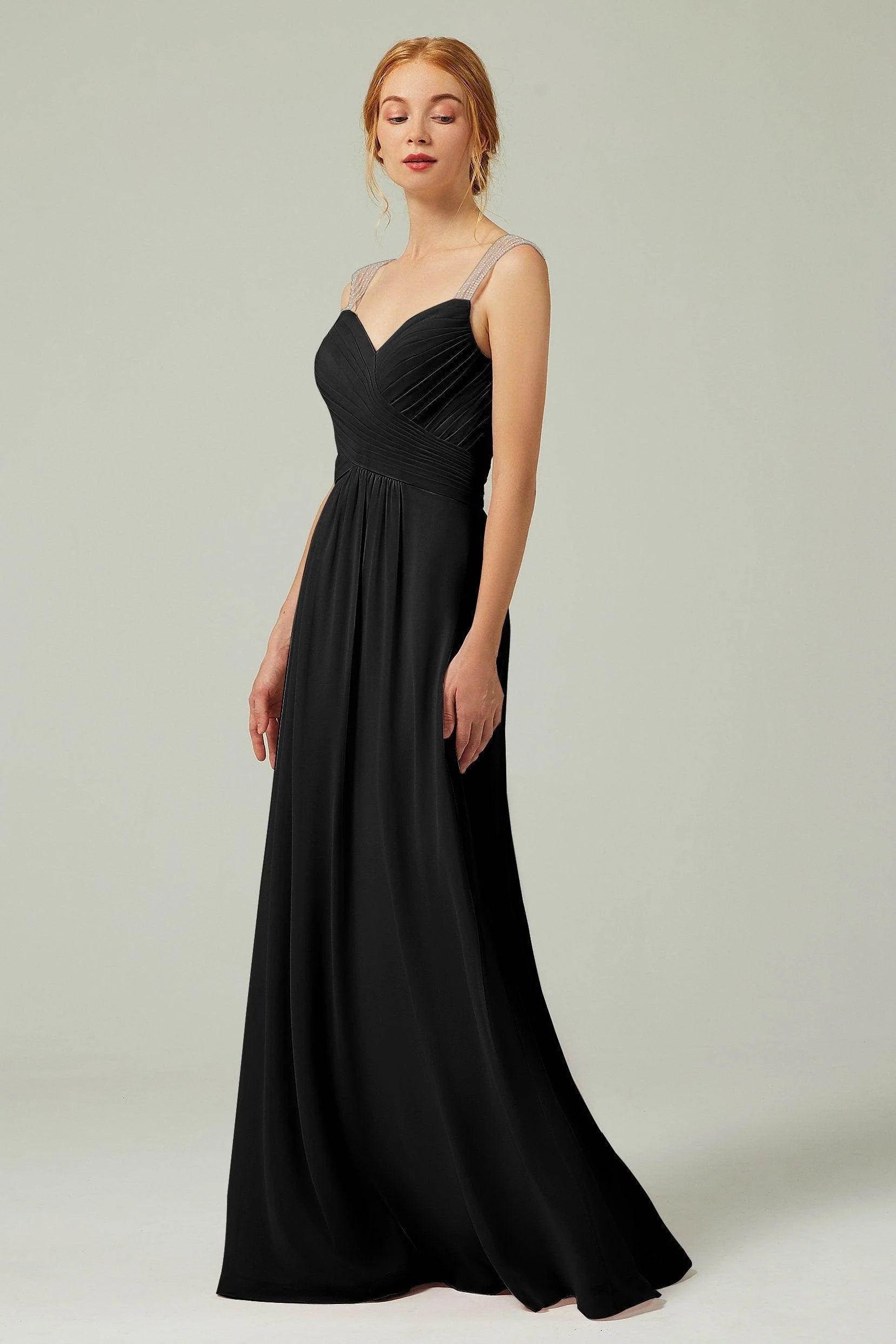 A-Line Floor Length Chiffon Bridesmaid Dress CB0316