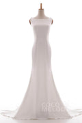 Mermaid Court Train Knitted Fabric Wedding Dress LD5237