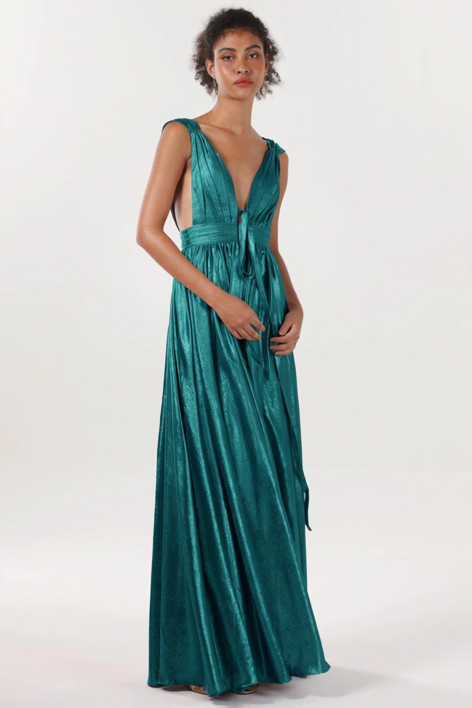 A-line Maxi Metallic Formal Dress CS0648