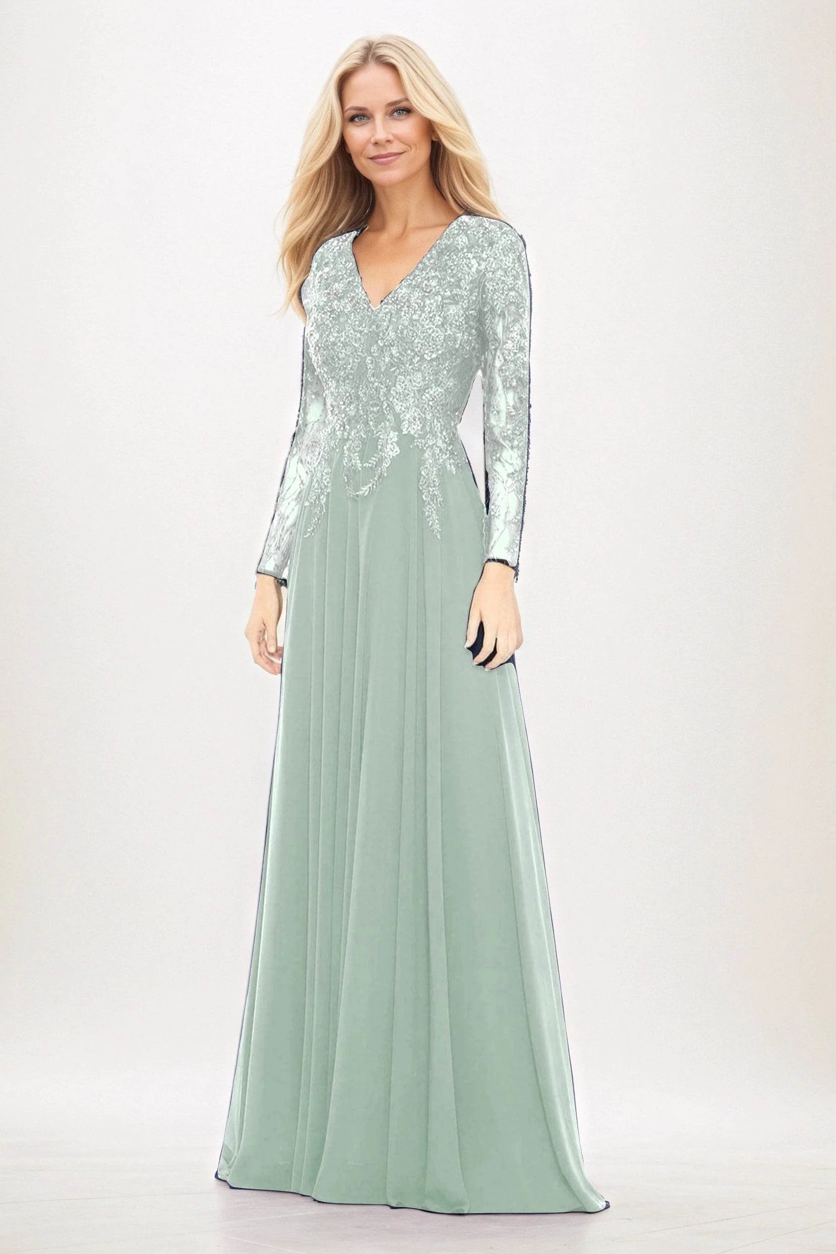 A-Line Maxi Chiffon Mother of the Bride Dresses CM0396