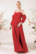 Trumpet Sweep-Brush Train Chiffon Bridesmaid Dress CB0459