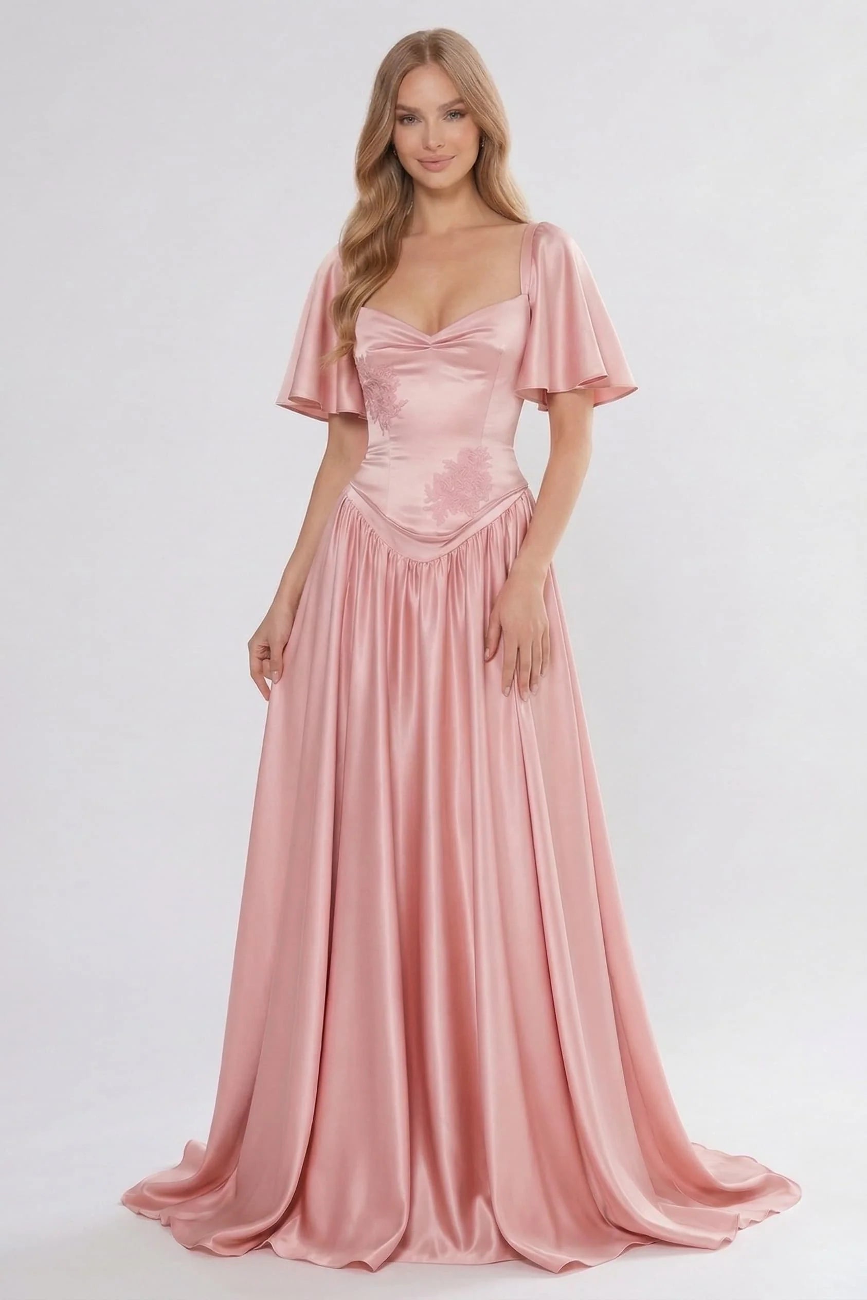 A-Line Floor Length Soft Satin Bridesmaid Dress CG0316BM