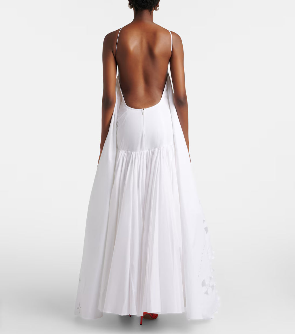 Jacquemus Provençale tiered cotton poplin gown