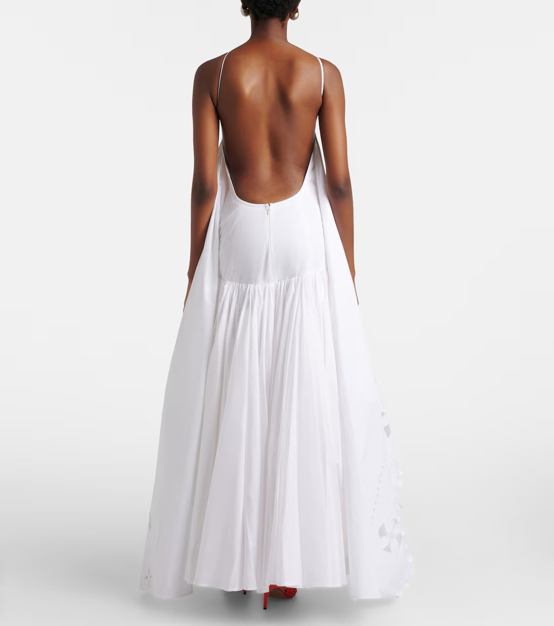 Jacquemus Provençale tiered cotton poplin gown