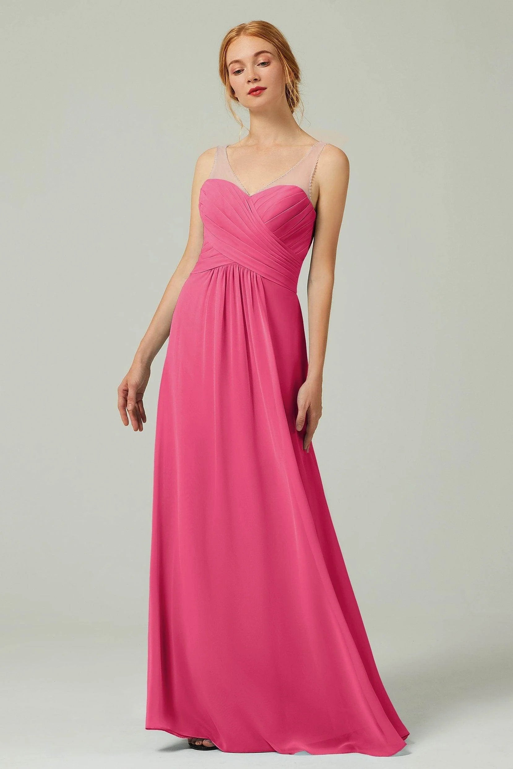 A-Line Floor Length Chiffon Bridesmaid Dress CB0331