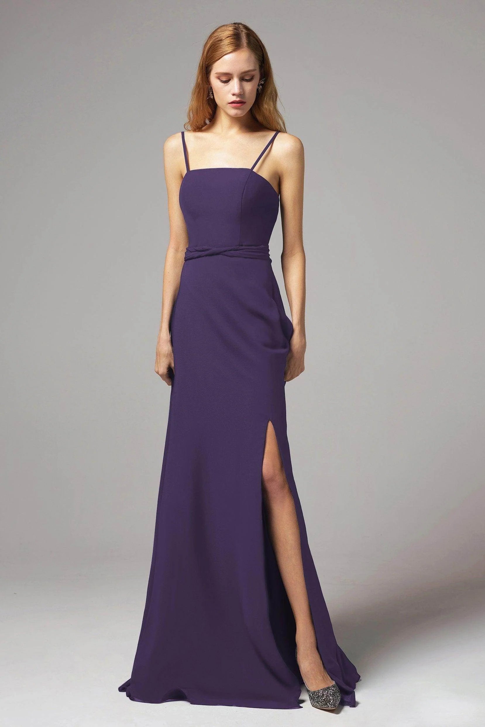 A-Line Floor Length Chiffon Bridesmaid Dress CB0414