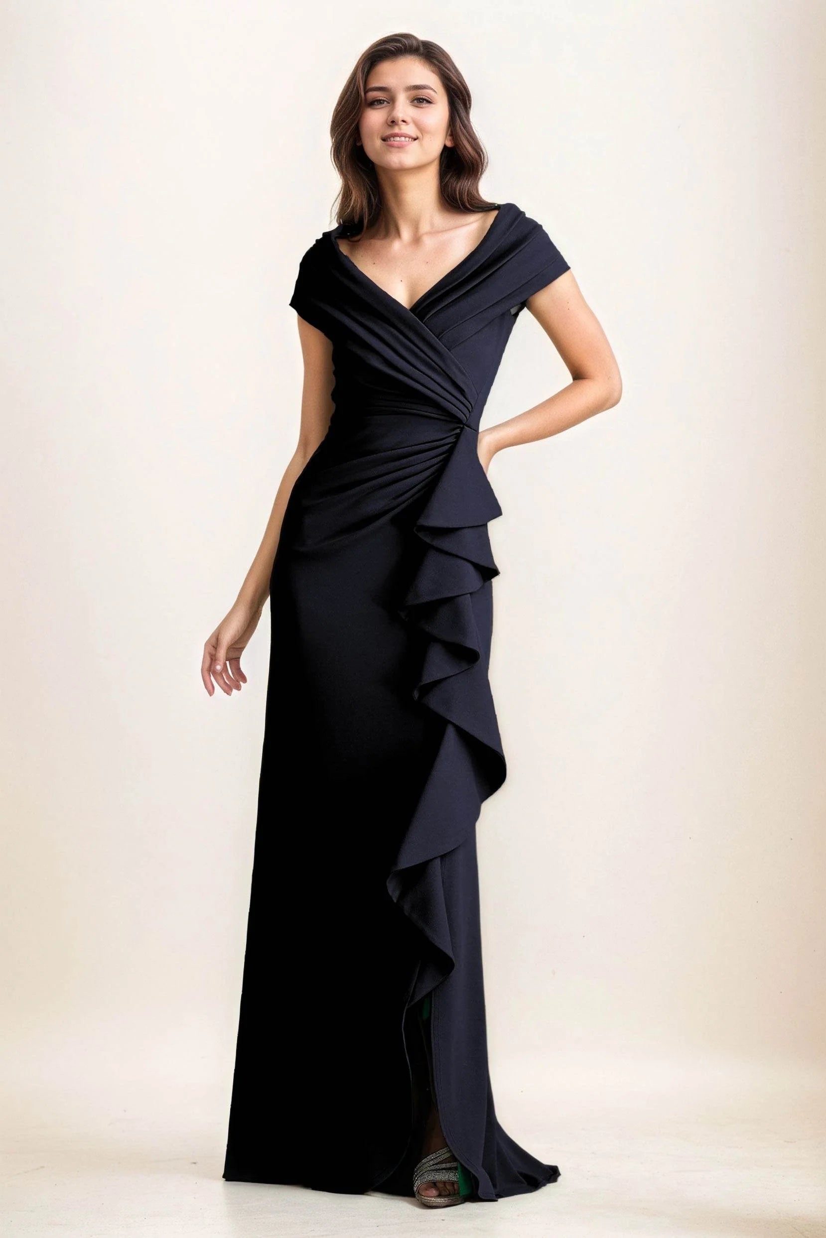 Sheath-Column Maxi Elastic Cloth Wedding Guest Dress CG0280