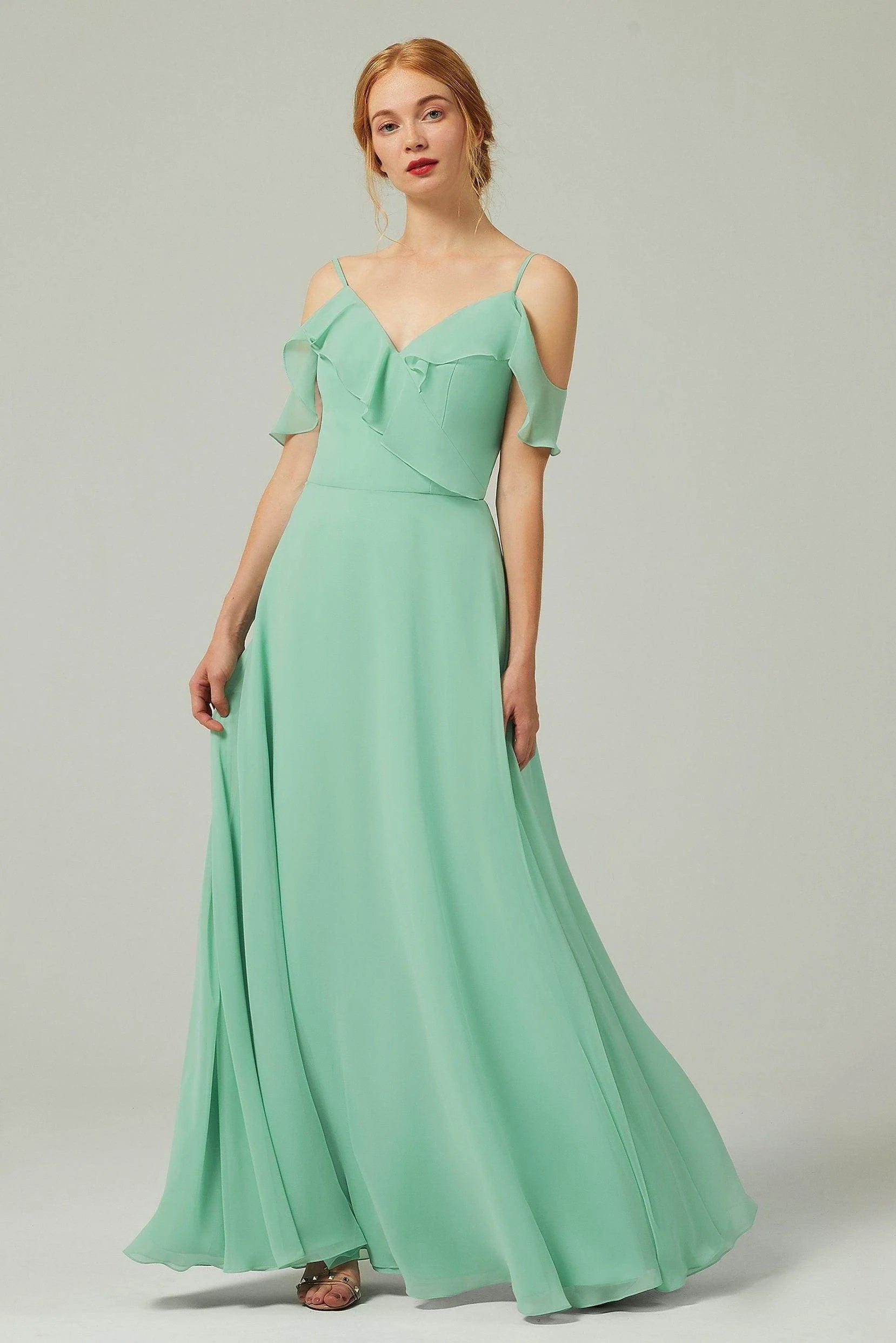A-Line Floor Length Chiffon Bridesmaid Dress CB0326
