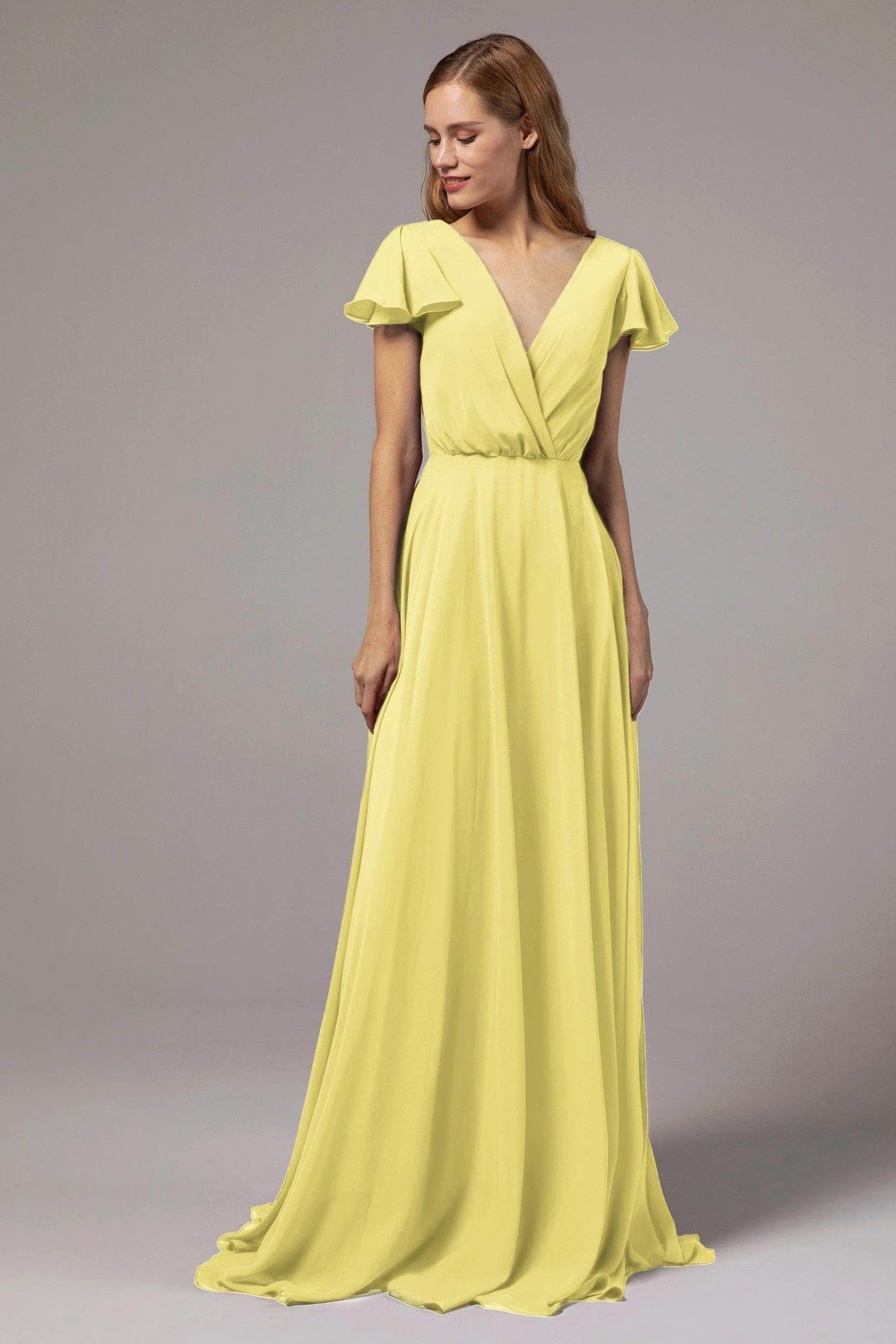 A-Line Floor Length Chiffon Bridesmaid Dress CB0410