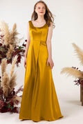 Sheath Sweep Luxe Satin Bridesmaid Dress Formal Dresses CB0496