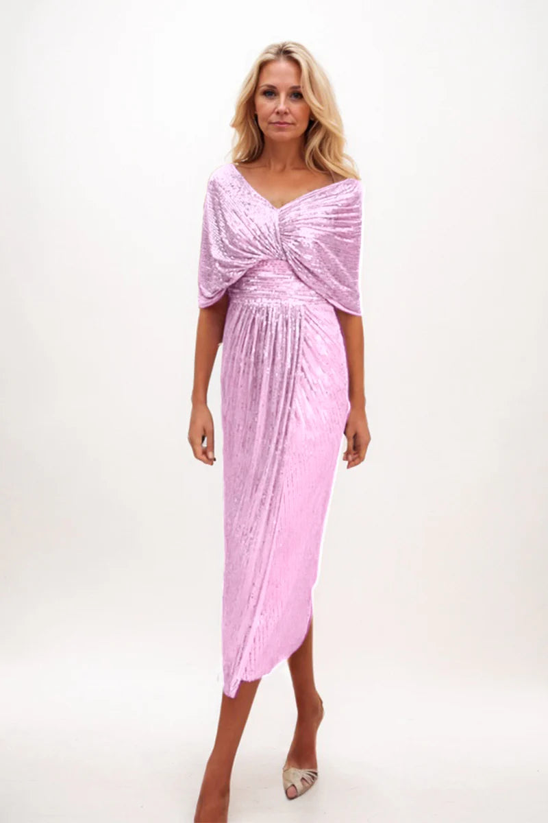 A-line Midi Sequined Mother Dress CM0225