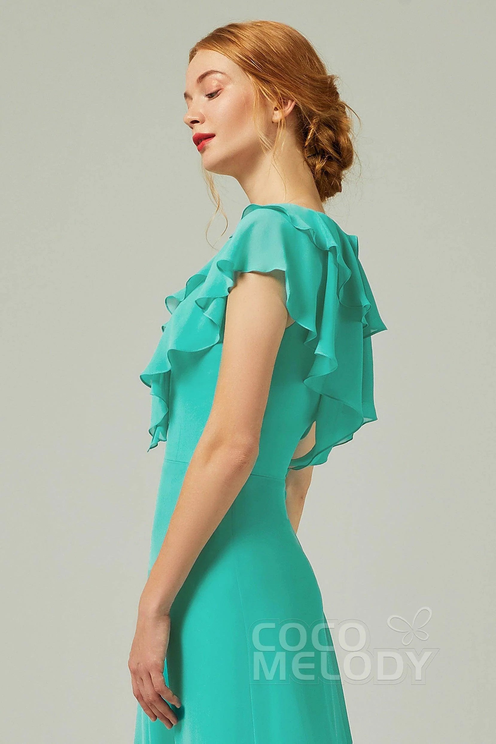 A-Line Floor Length Chiffon Bridesmaid Dress CB0323