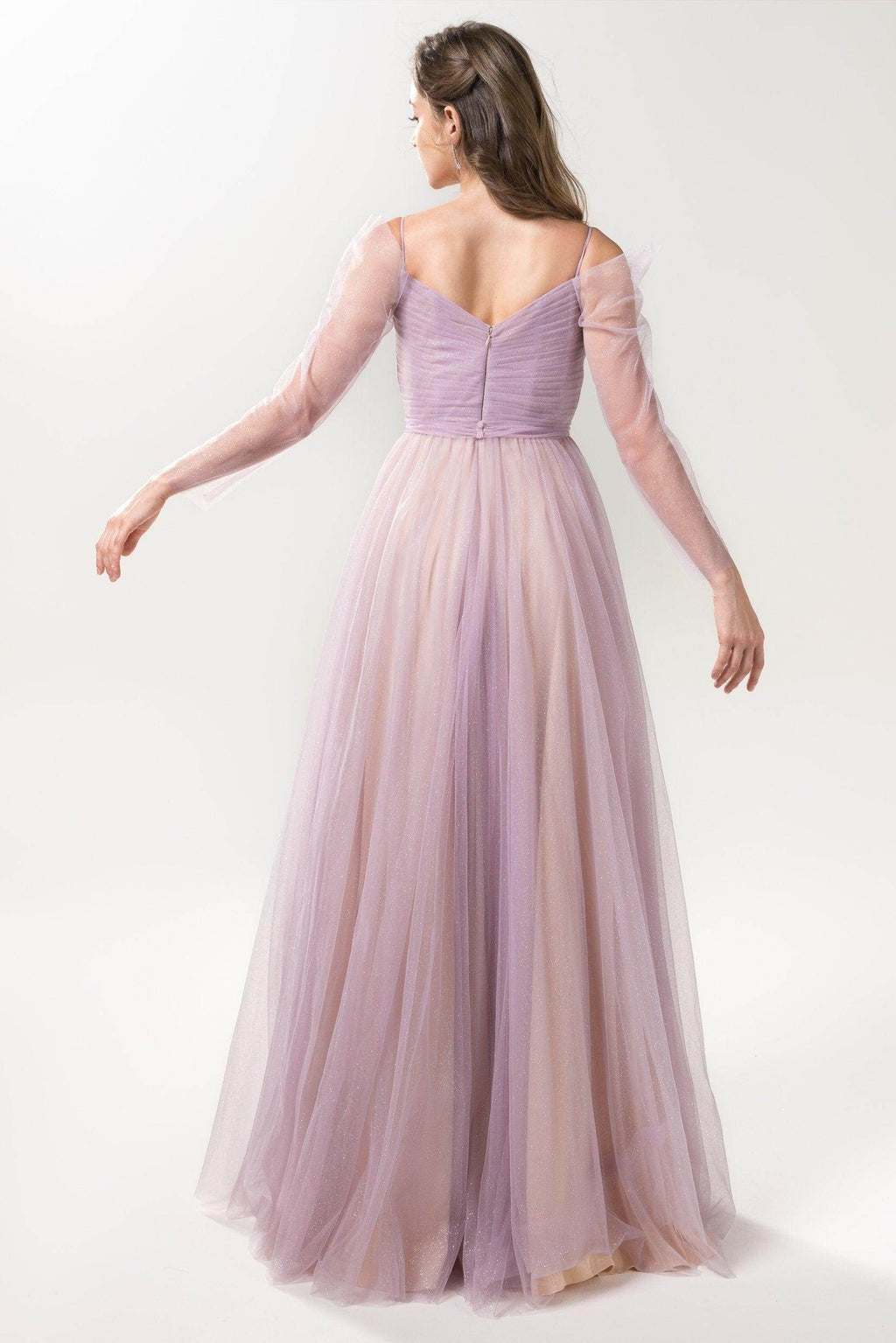 A-Line Floor Length Sparkling Tulle Bridesmaid Dress Formal Dresses CB0616