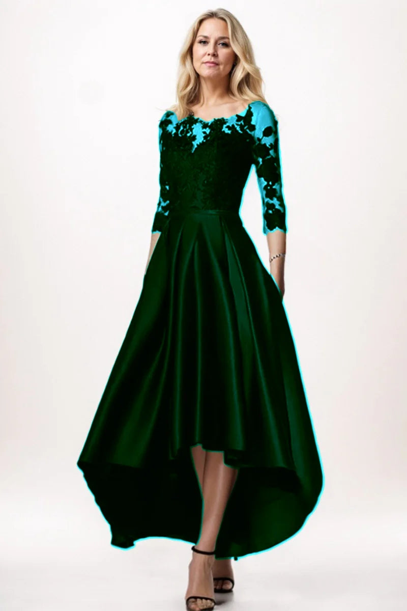 A-Line High-Low Satin Mother Dress CM0244
