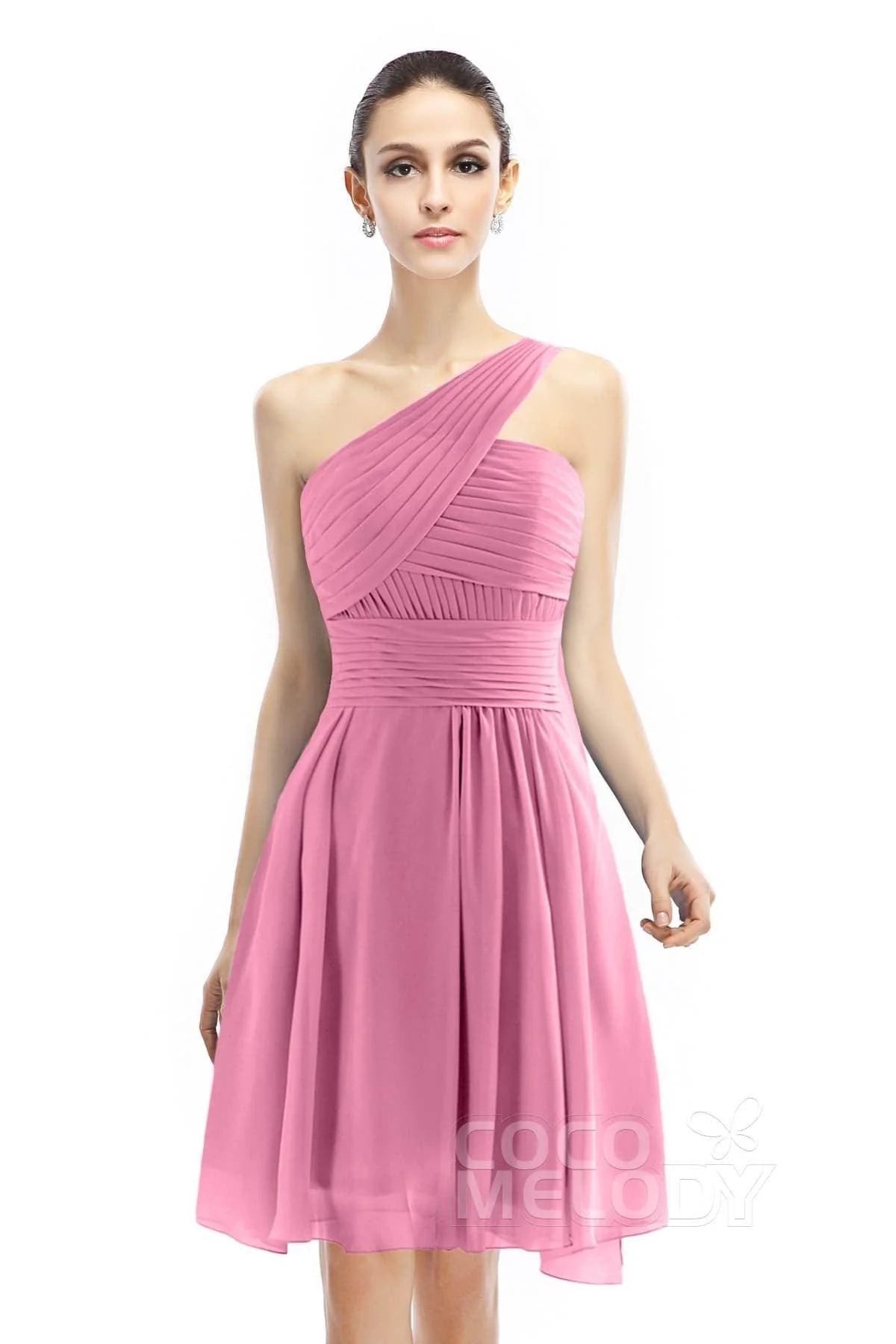 A-Line Knee Length Chiffon Bridesmaid Dress COZK1401C