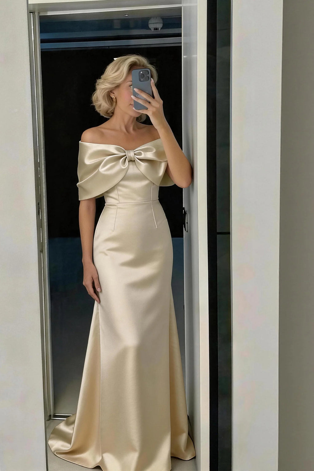 Trumpet-Mermaid Maxi Satin Mother of the Bride Dresses CM0387