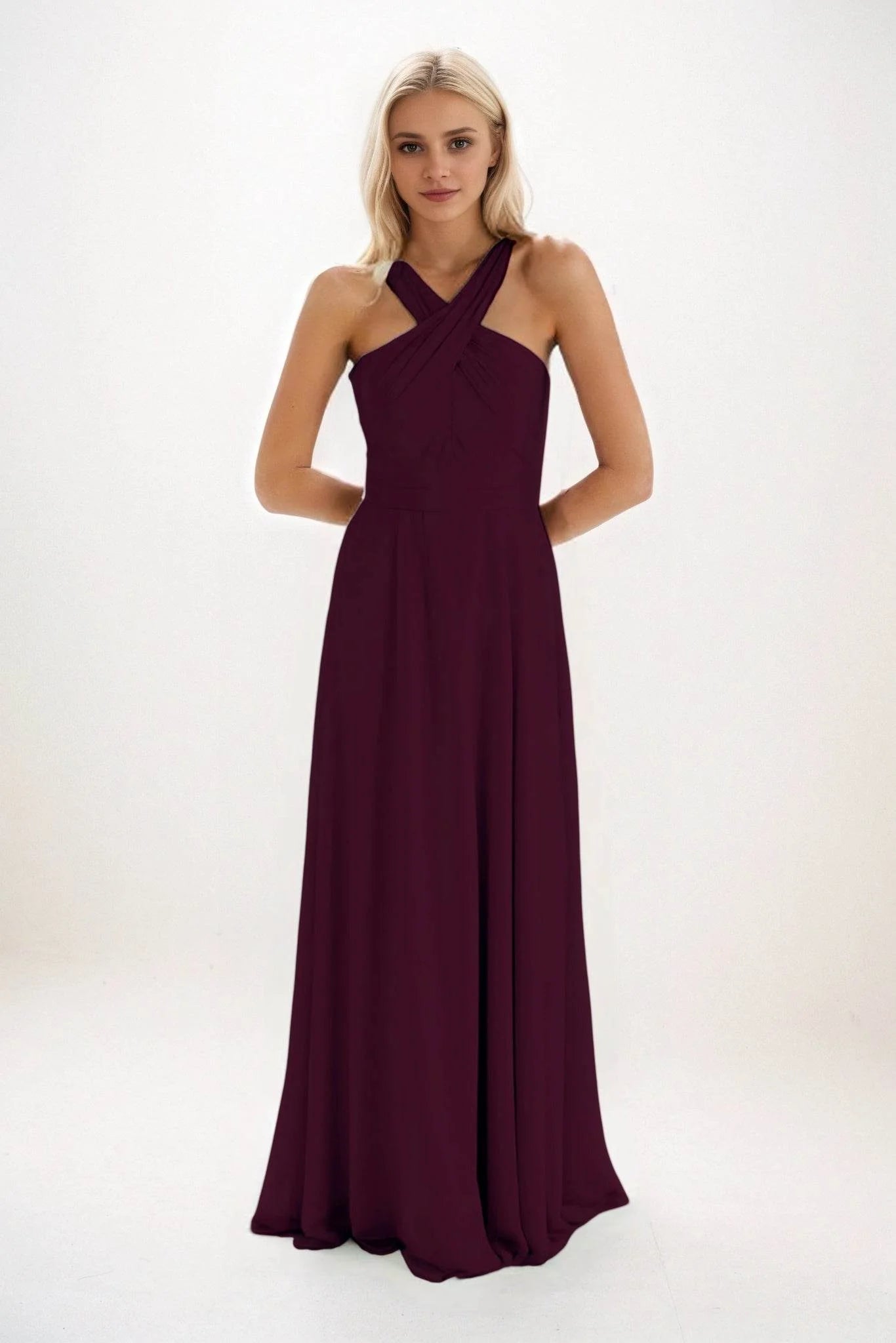 A-Line Maxi Chiffon Bridesmaid Dress CB0824