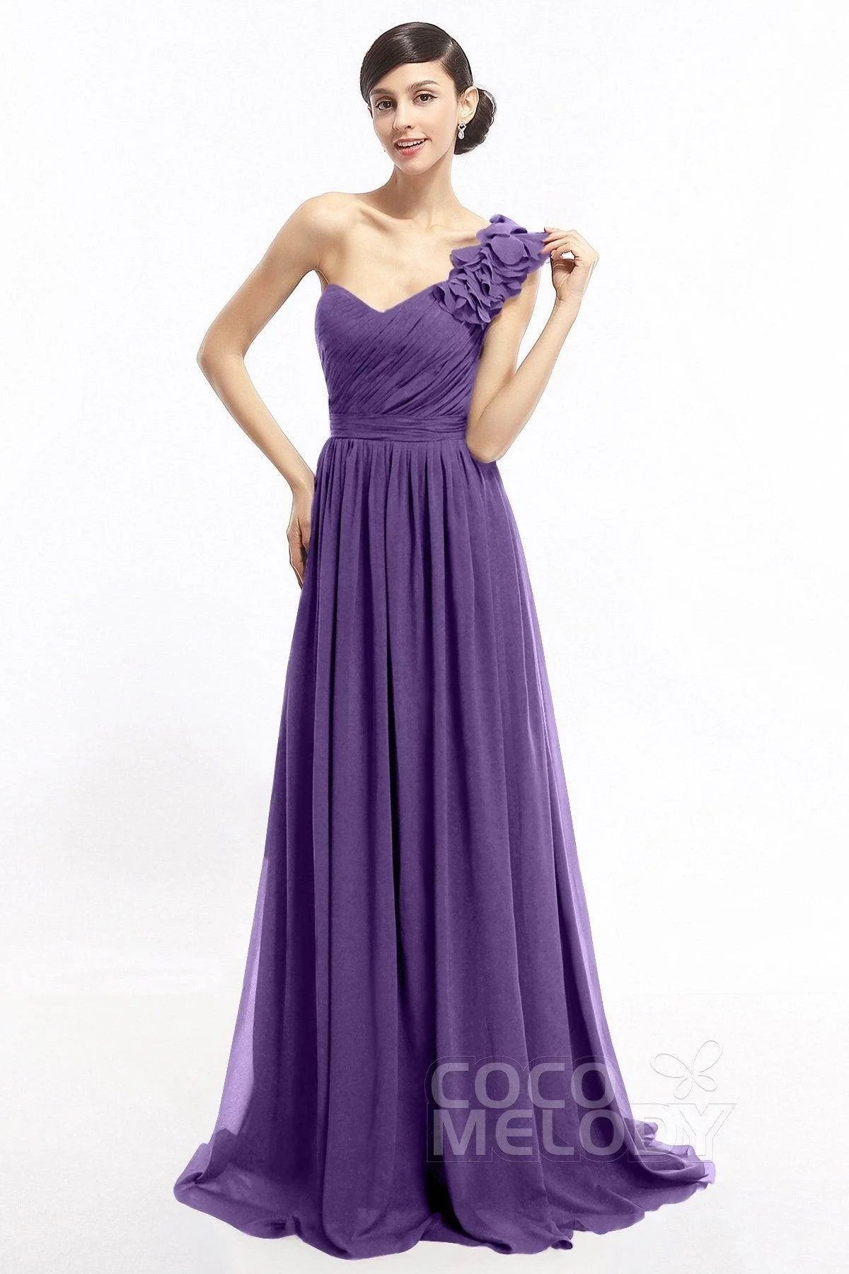 Sheath Sweep-Brush Train Chiffon Evening Dresses COLT14007