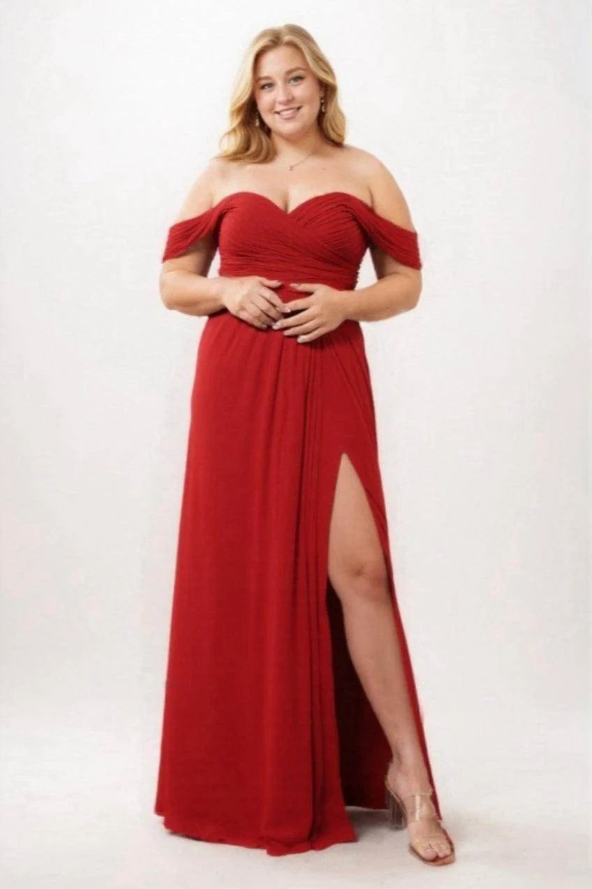 Sheath-Column Floor Length Chiffon Bridesmaid Dress PR3536