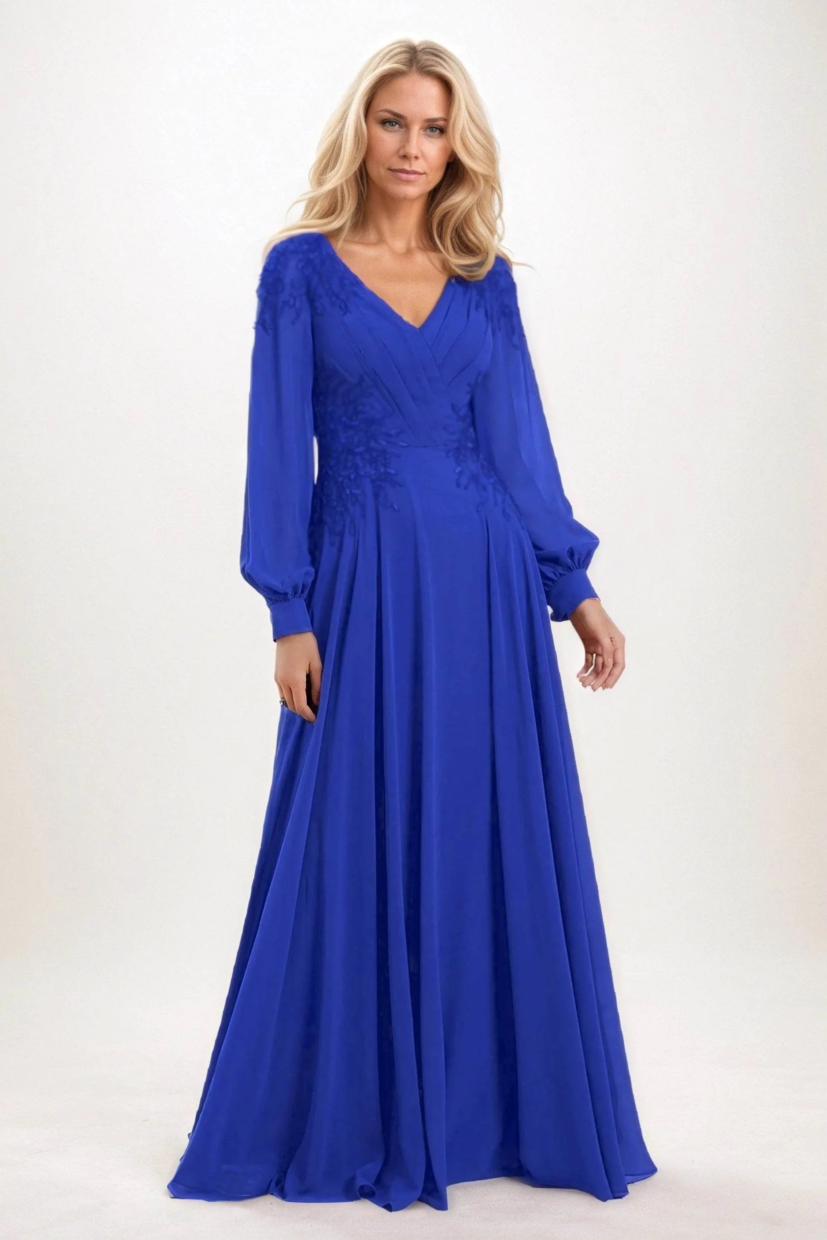 A-Line Maxi Chiffon Mother of the Bride Dresses CM0405