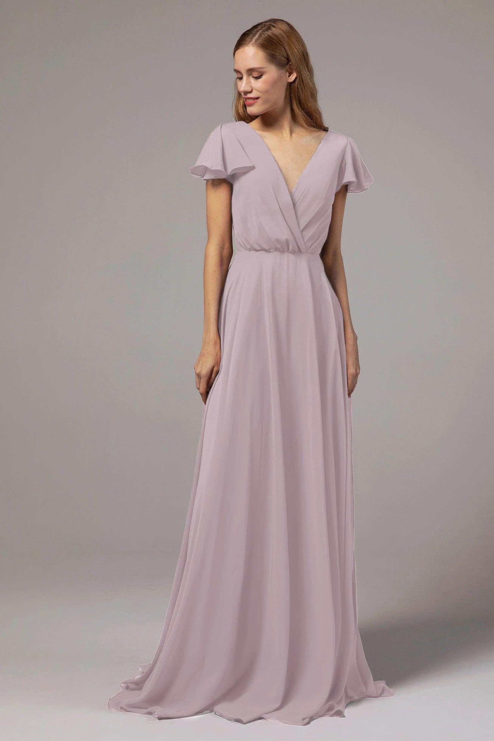 A-Line Floor Length Chiffon Bridesmaid Dress CB0410