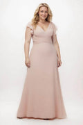 A-Line Floor Length Chiffon Bridesmaid Dress CB0302PS