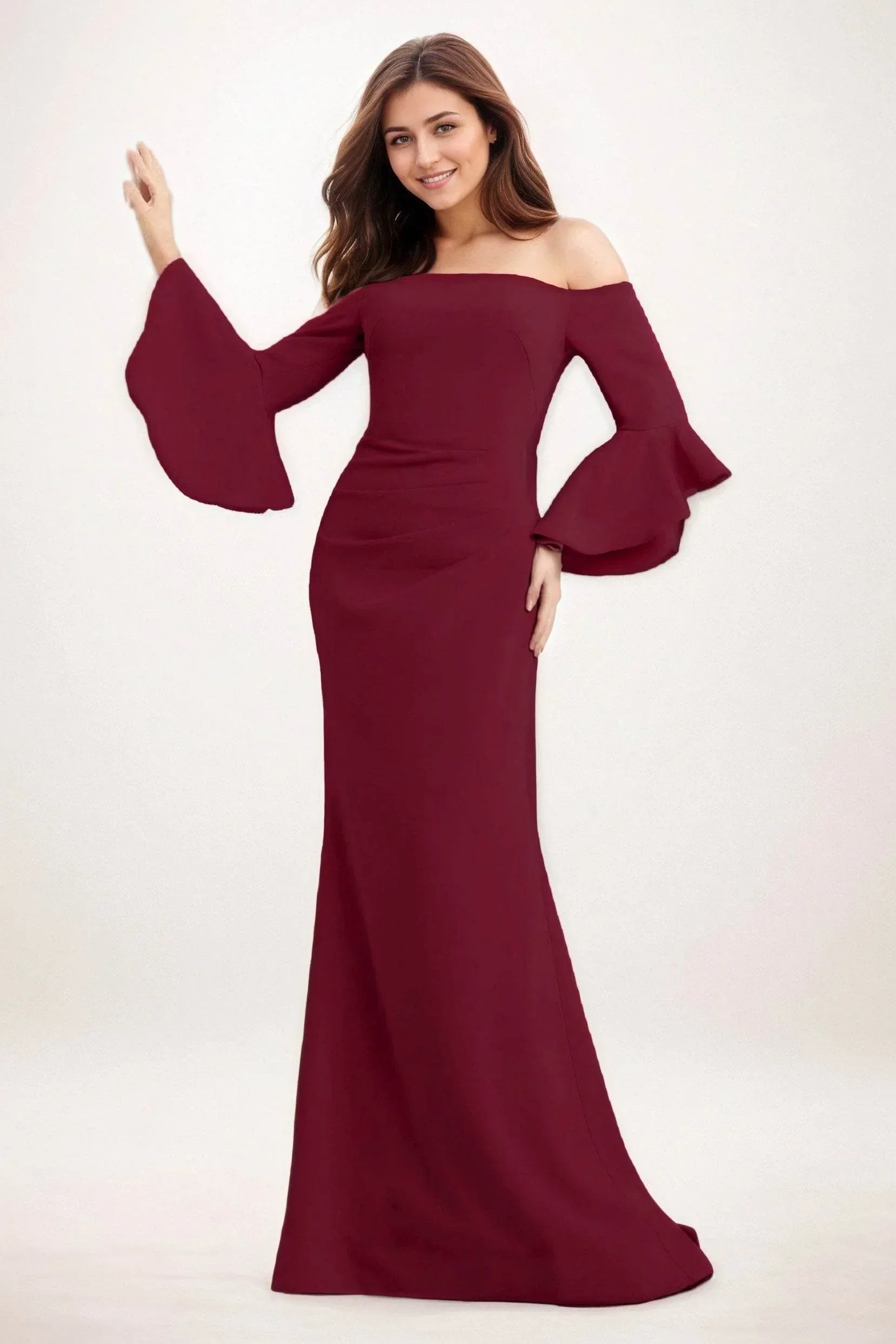 Trumpet-Mermaid Maxi Elastic Cloth Wedding Guest Dress CG0298
