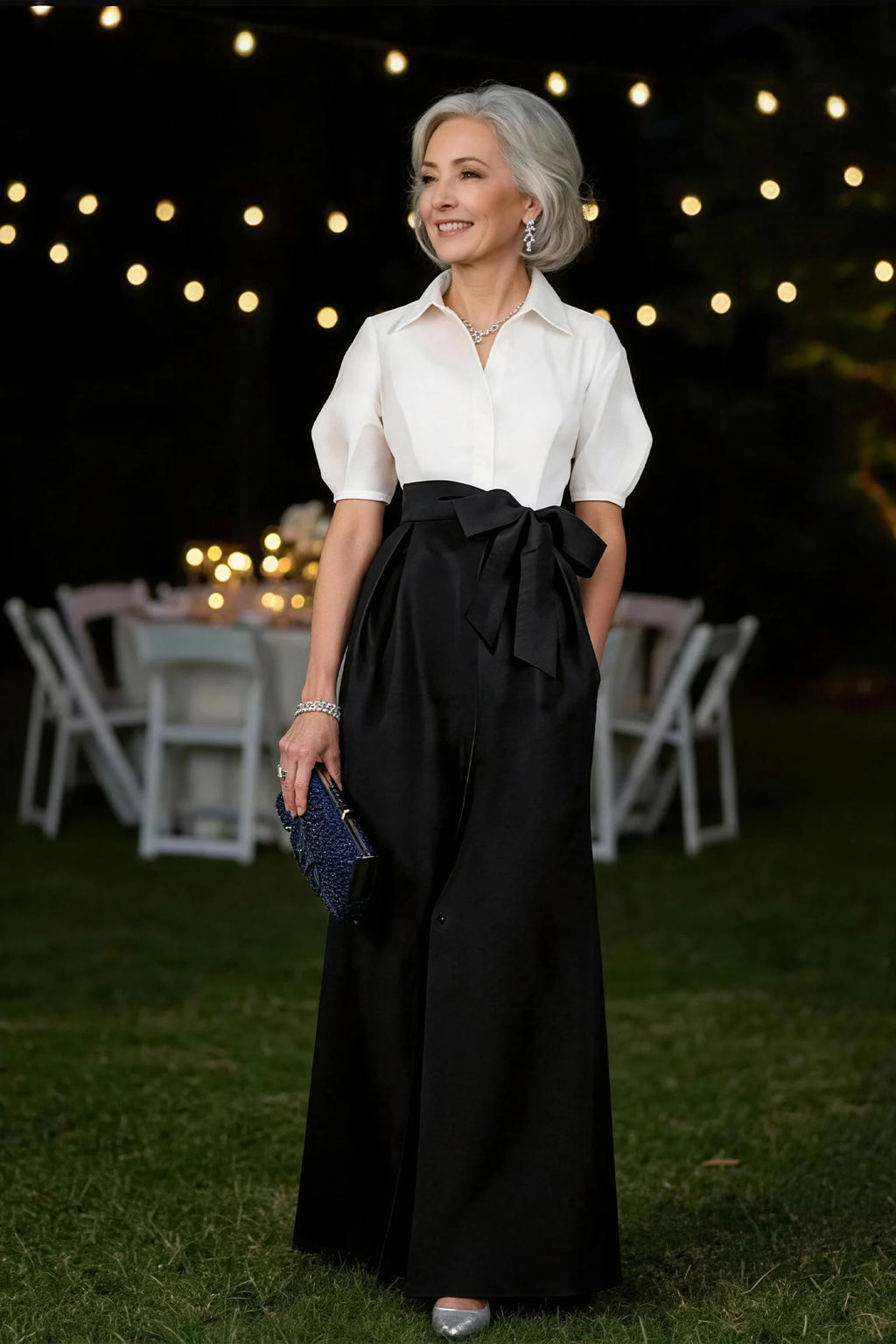 A Line Shirt Collar Short Sleeves Floor Length 2 pieces Mother Dresses CM0347