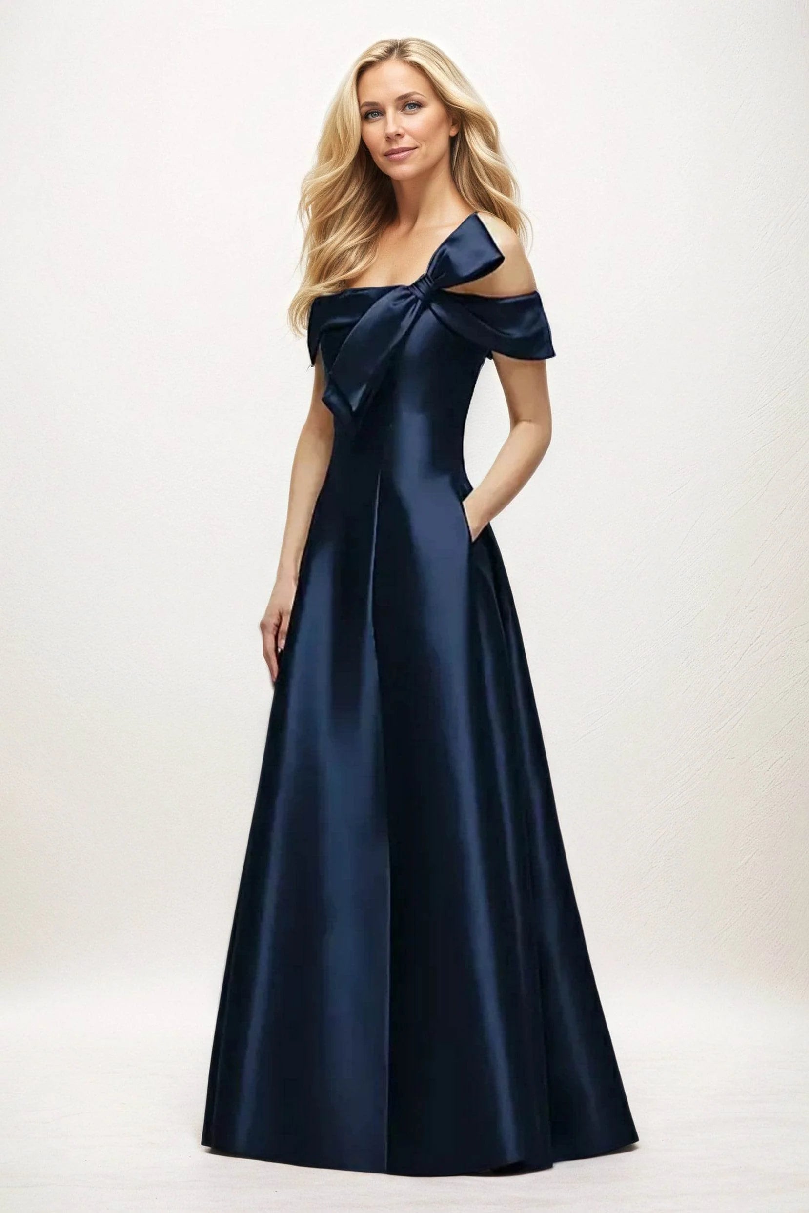 A-Line Maxi Satin Mother of the Bride Dresses CM0397