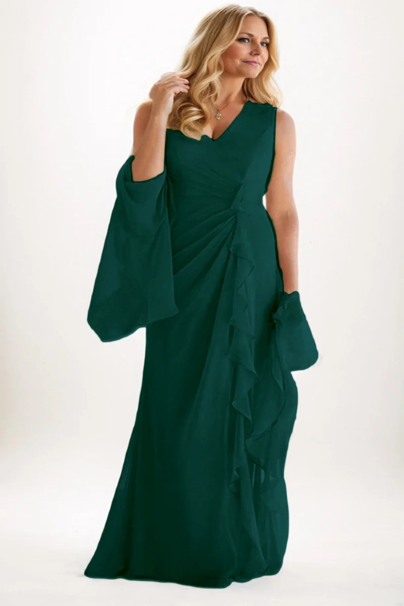 A-Line Maxi Chiffon Mother Dress CM0256