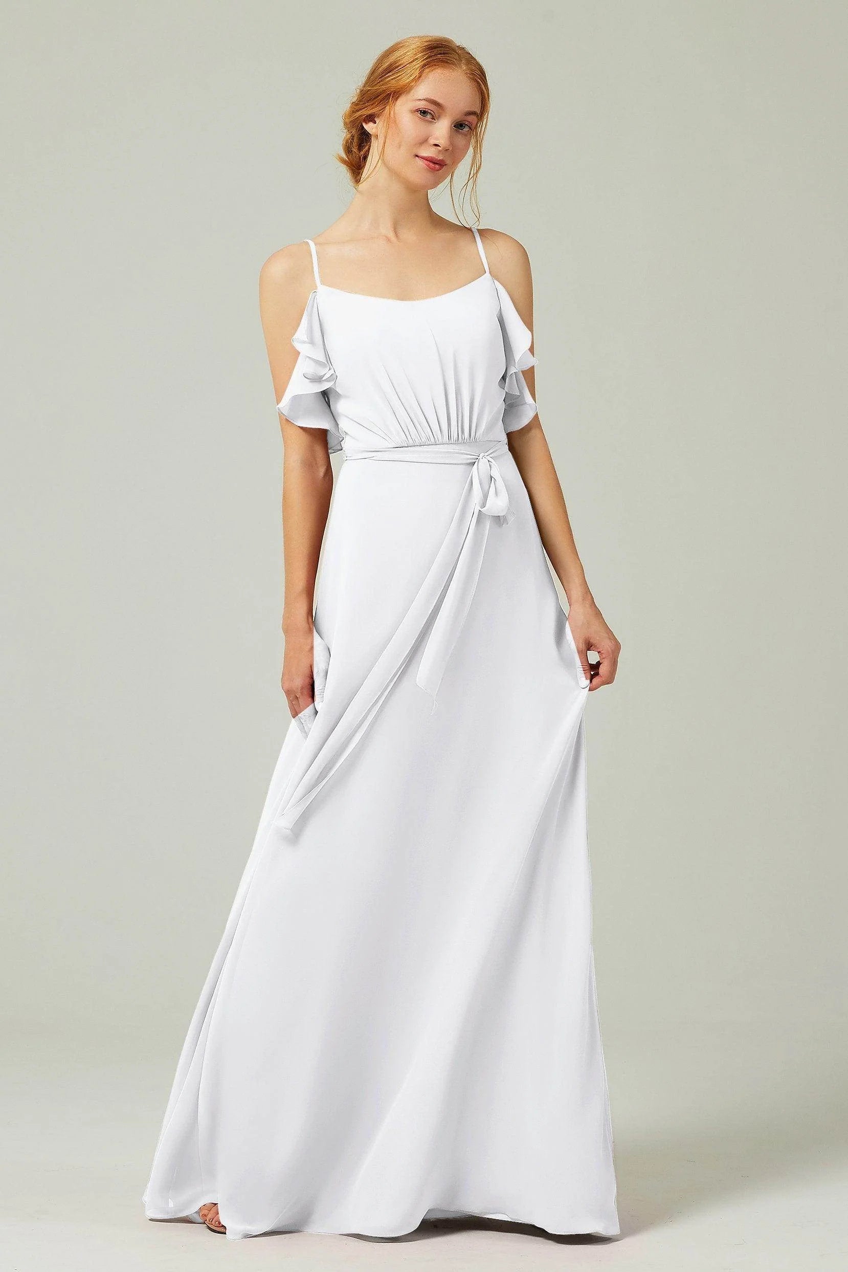 A-Line Floor Length Chiffon Bridesmaid Dress CB0299