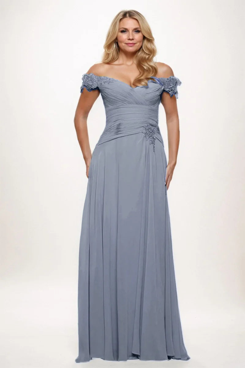 A-Line Maxi Chiffon Mother Dress CM0255