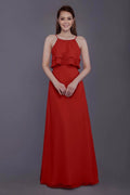 Sheath-Column Floor Length Chiffon Bridesmaid Dress PR3577
