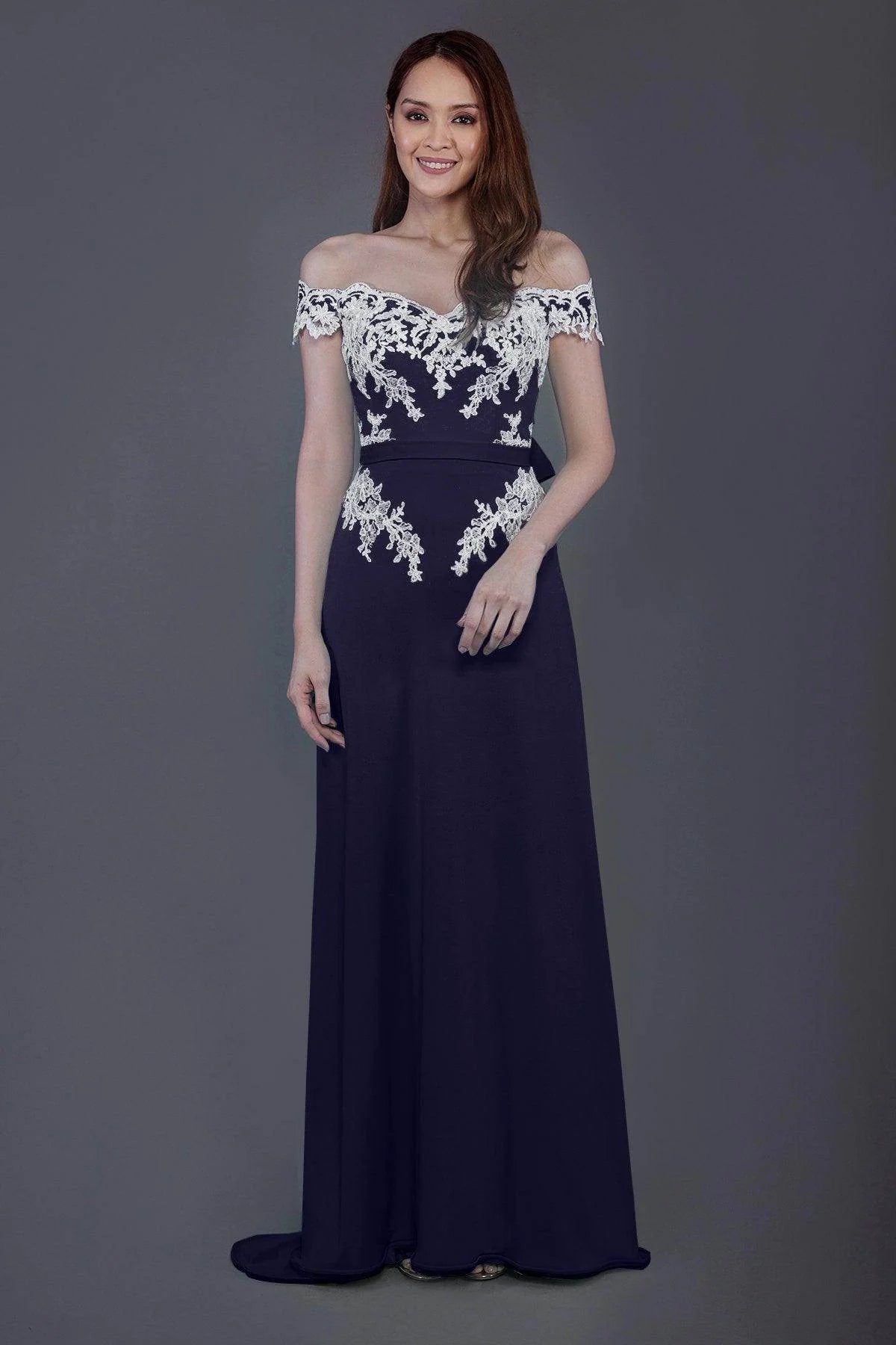 Sheath Sweep Train Knitted Fabric Bridesmaid Dress PR3561